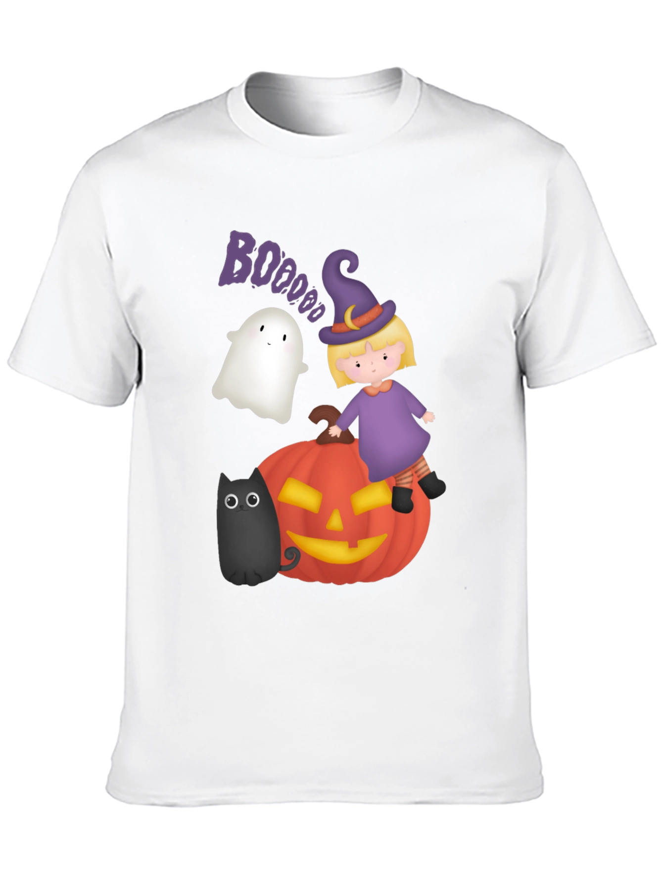 Halloween Graphic Tee - Witch Ghost Pumpkin