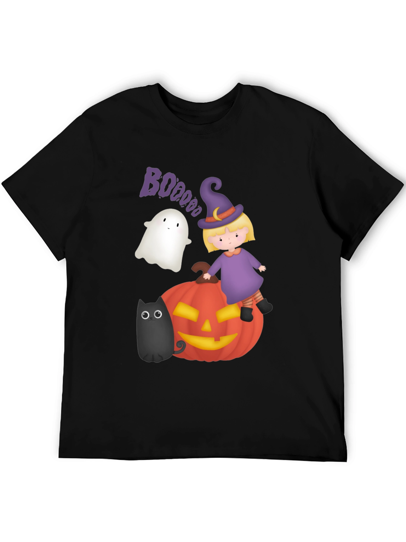 Halloween Graphic Tee - Witch Ghost Pumpkin