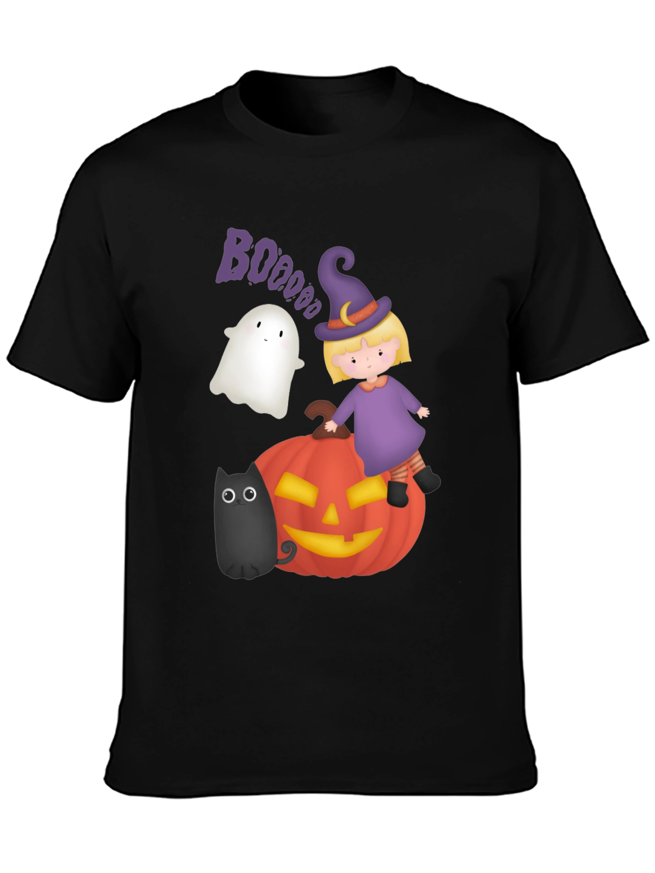 Halloween Graphic Tee - Witch Ghost Pumpkin