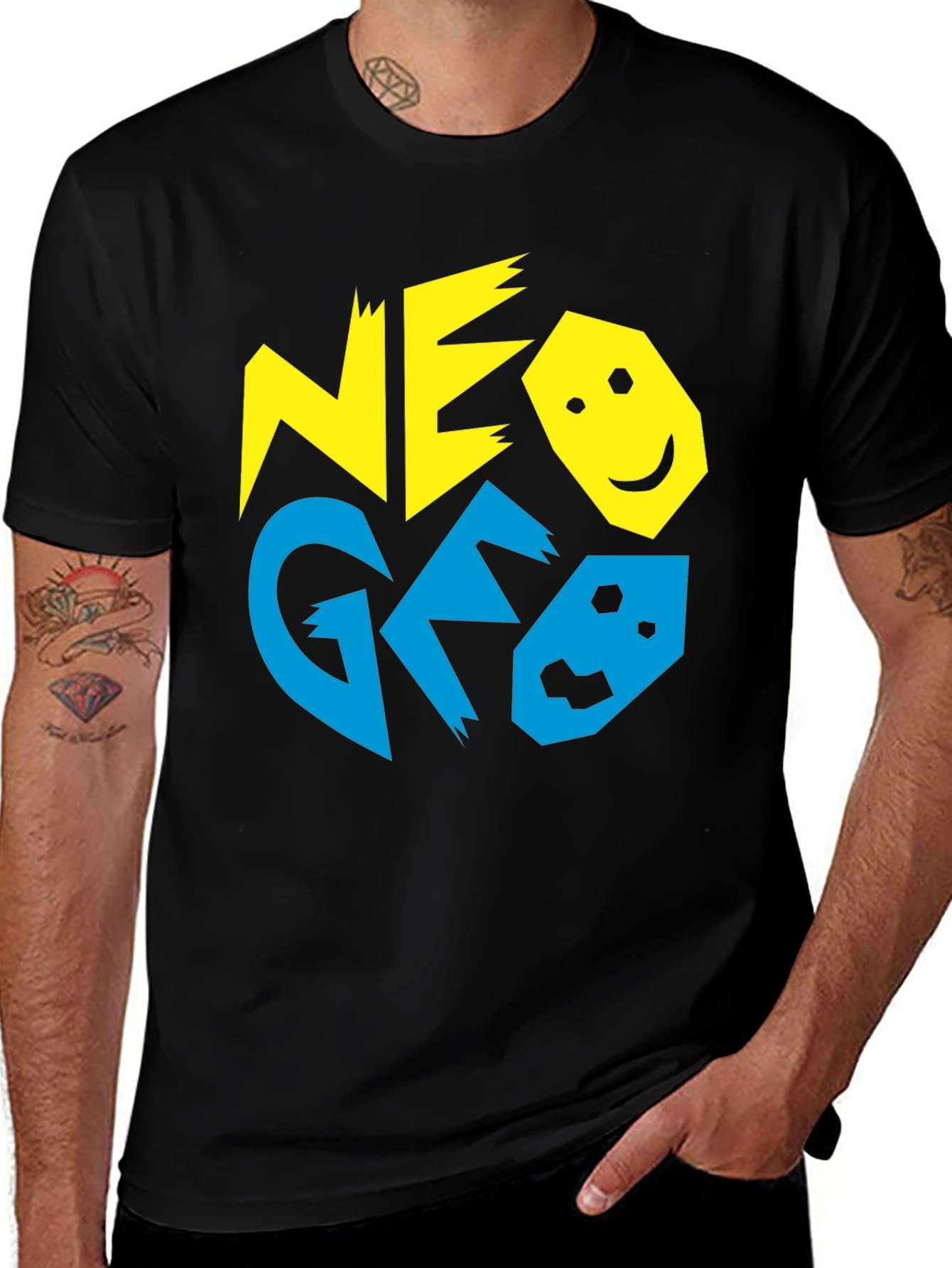 Retro NEO GEO T-Shirt - Black Cotton Gaming Tee