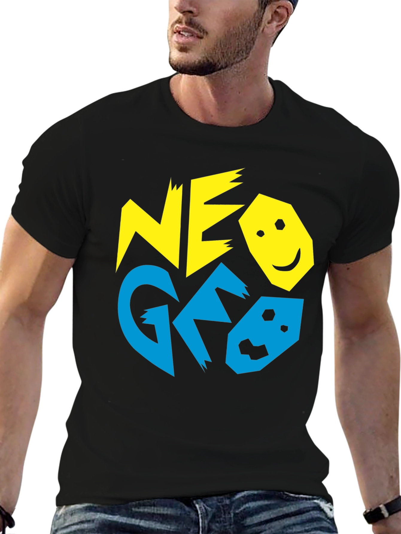 Retro NEO GEO T-Shirt - Black Cotton Gaming Tee