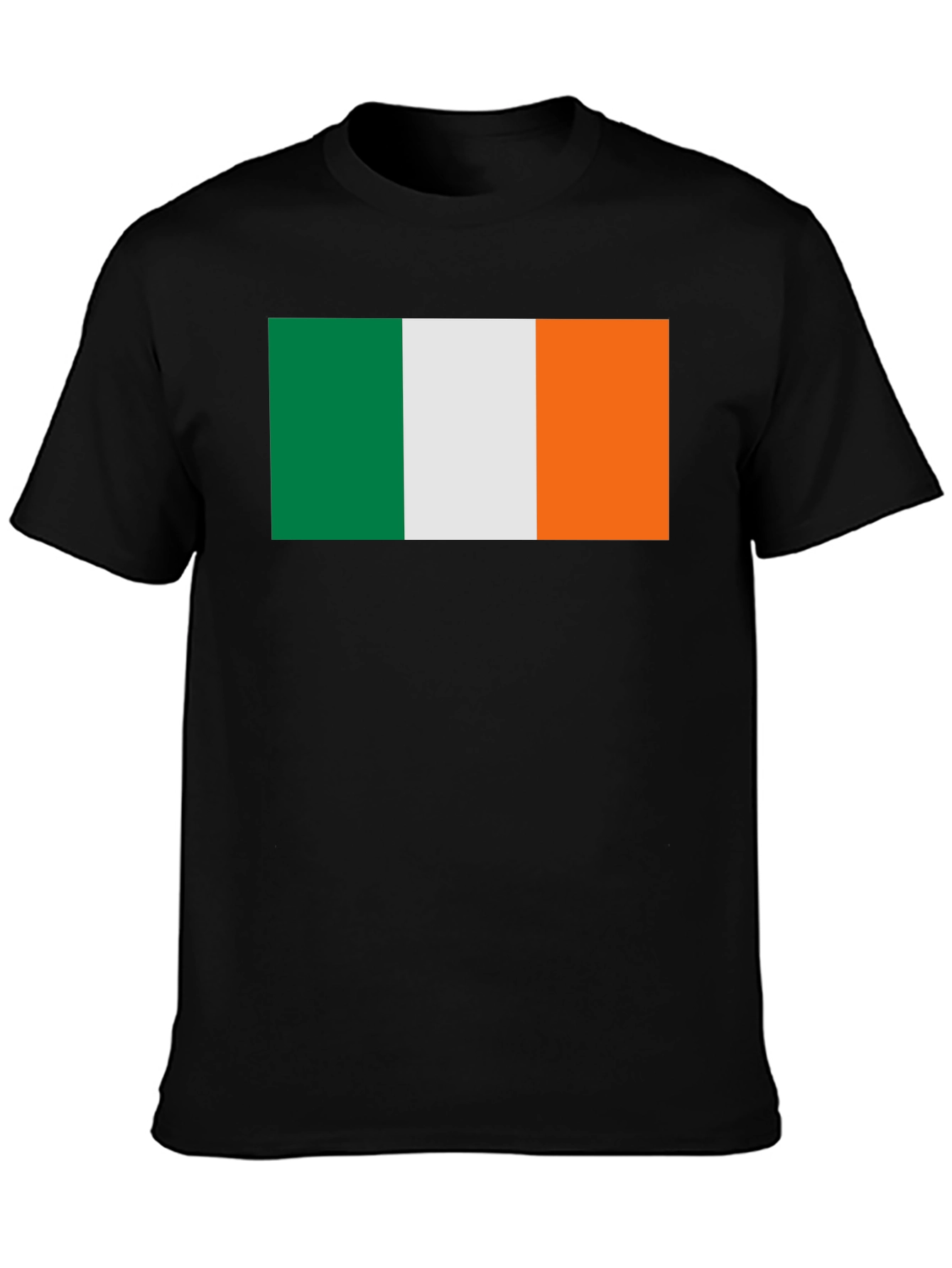 Ireland Flag Graphic Tee - Black Cotton T-Shirt