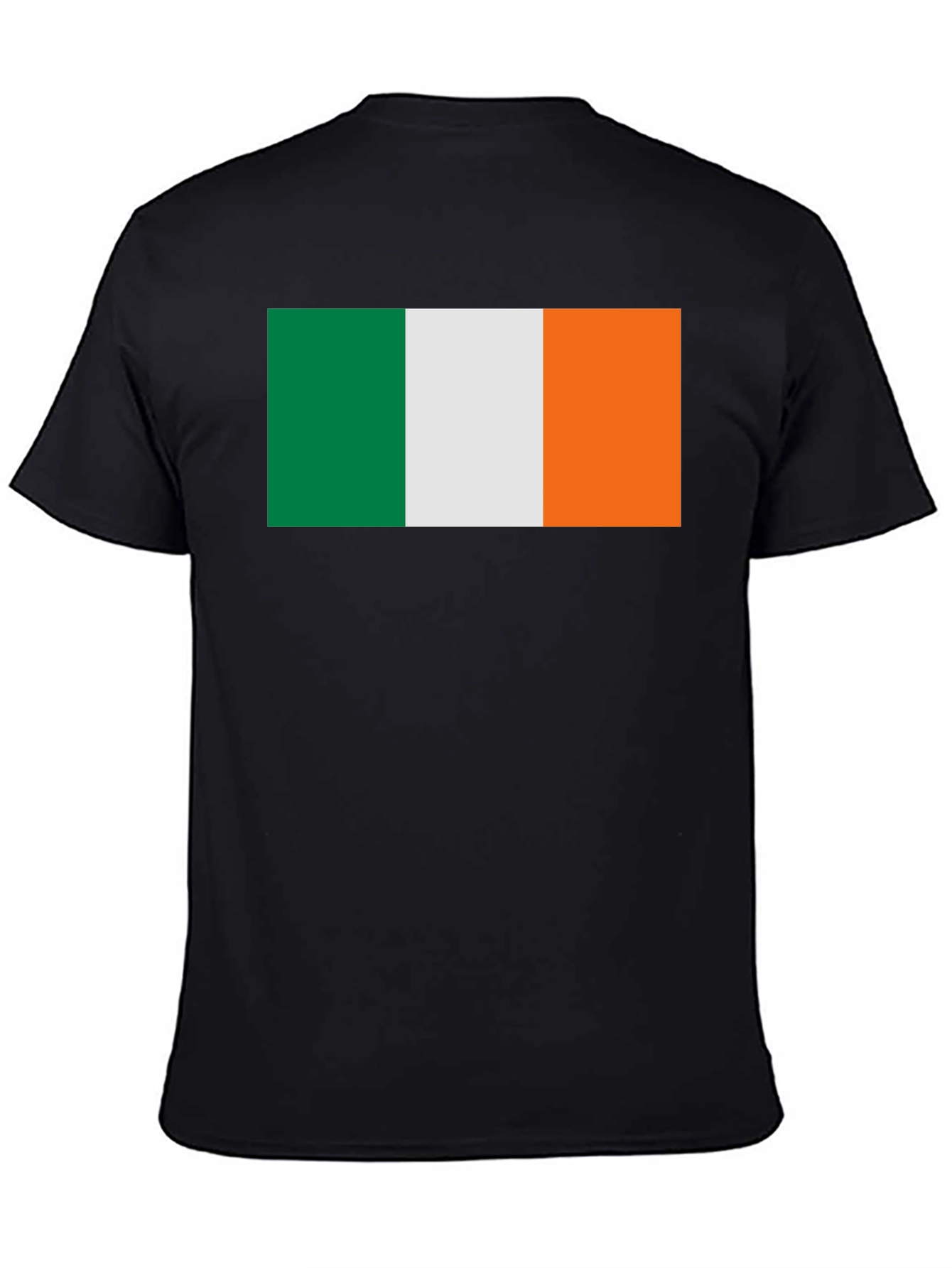 Ireland Flag Graphic Tee - Black Cotton T-Shirt
