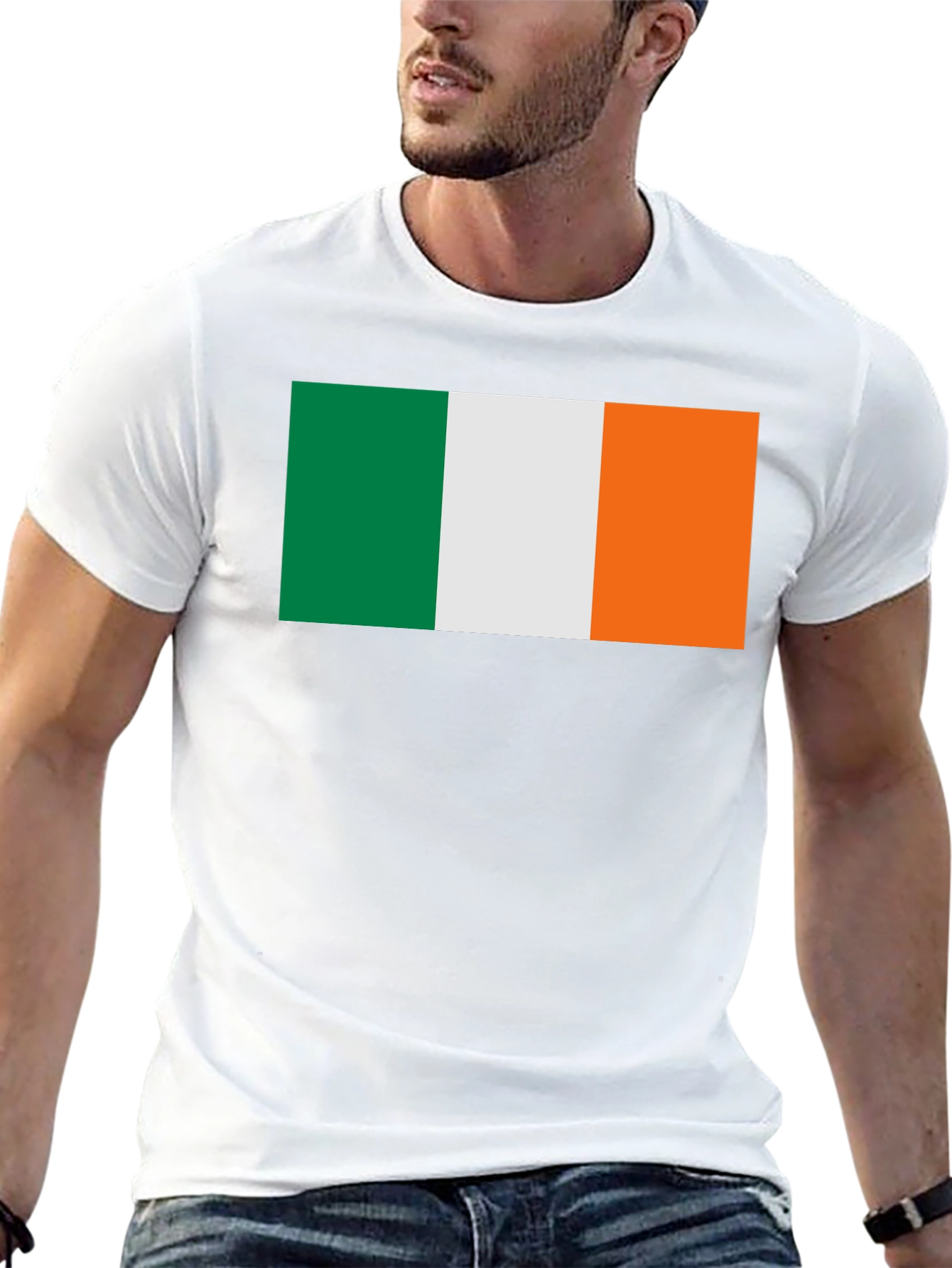 Ireland Flag Graphic Tee - Black Cotton T-Shirt