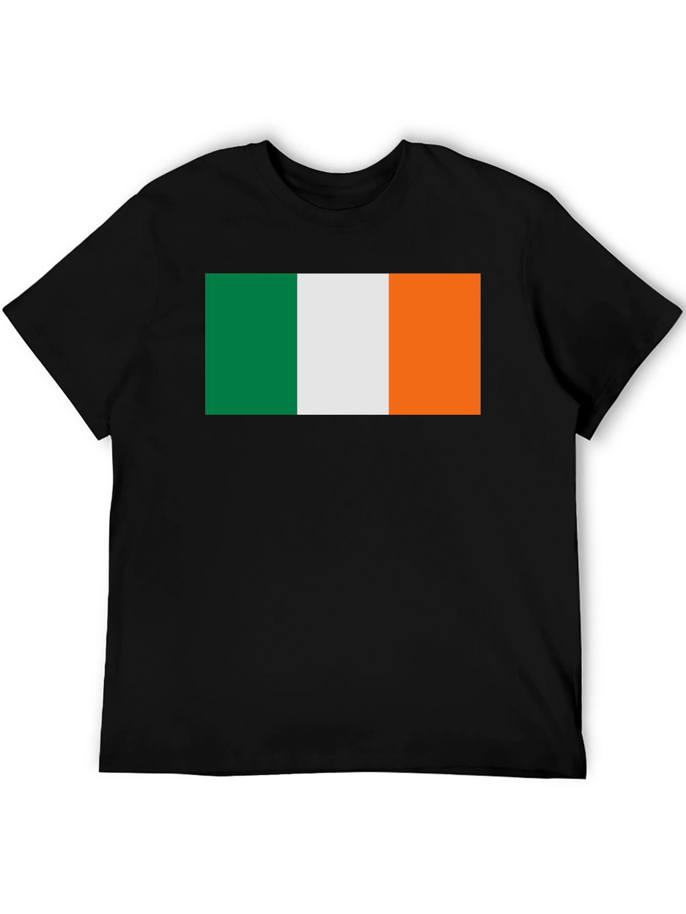 Ireland Flag Graphic Tee - Black Cotton T-Shirt