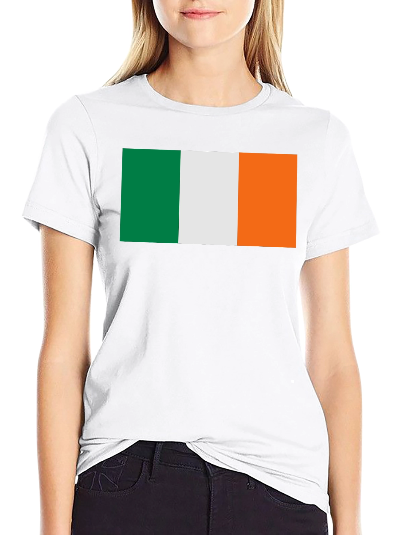Ireland Flag Graphic Tee - Black Cotton T-Shirt