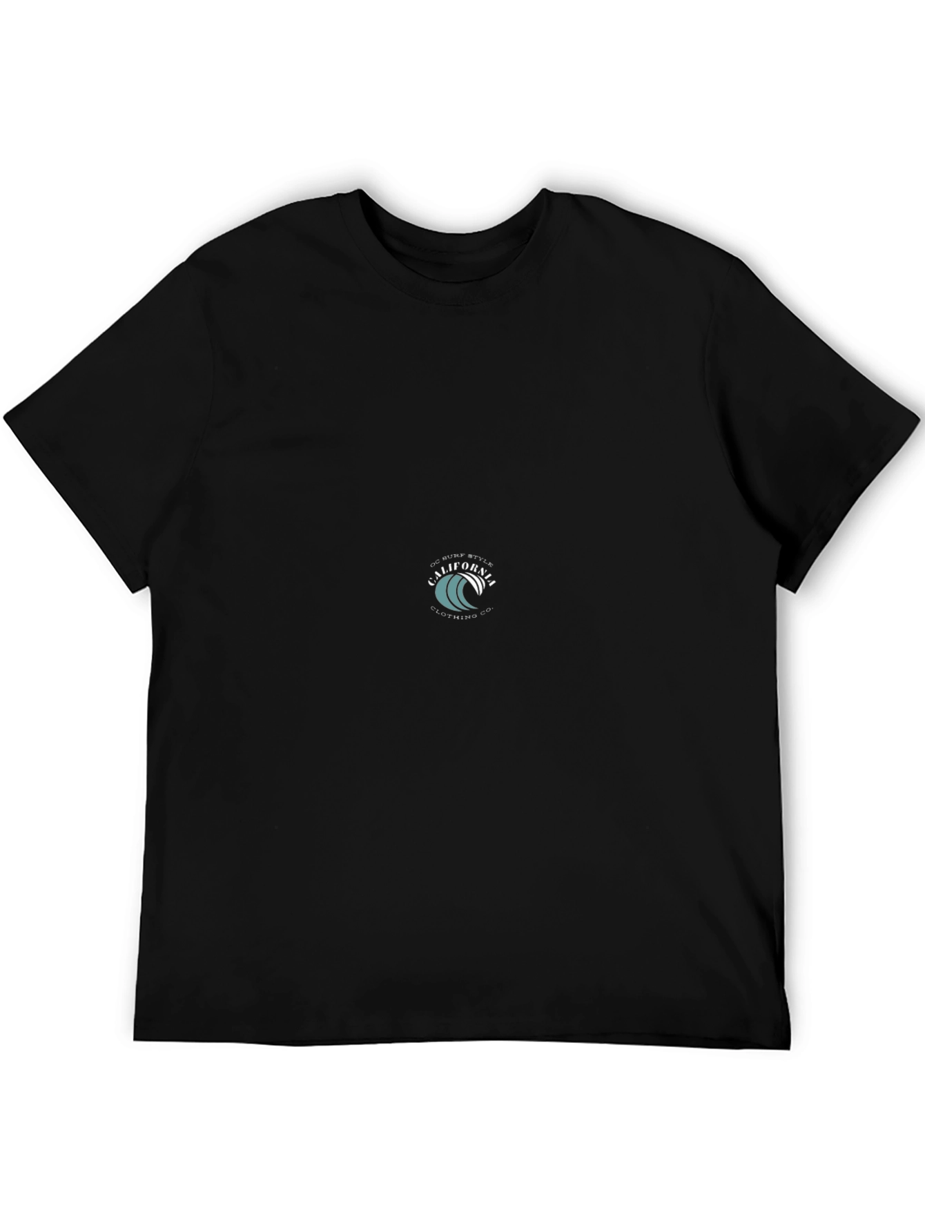 Mens Black Crew Neck Graphic T-Shirt