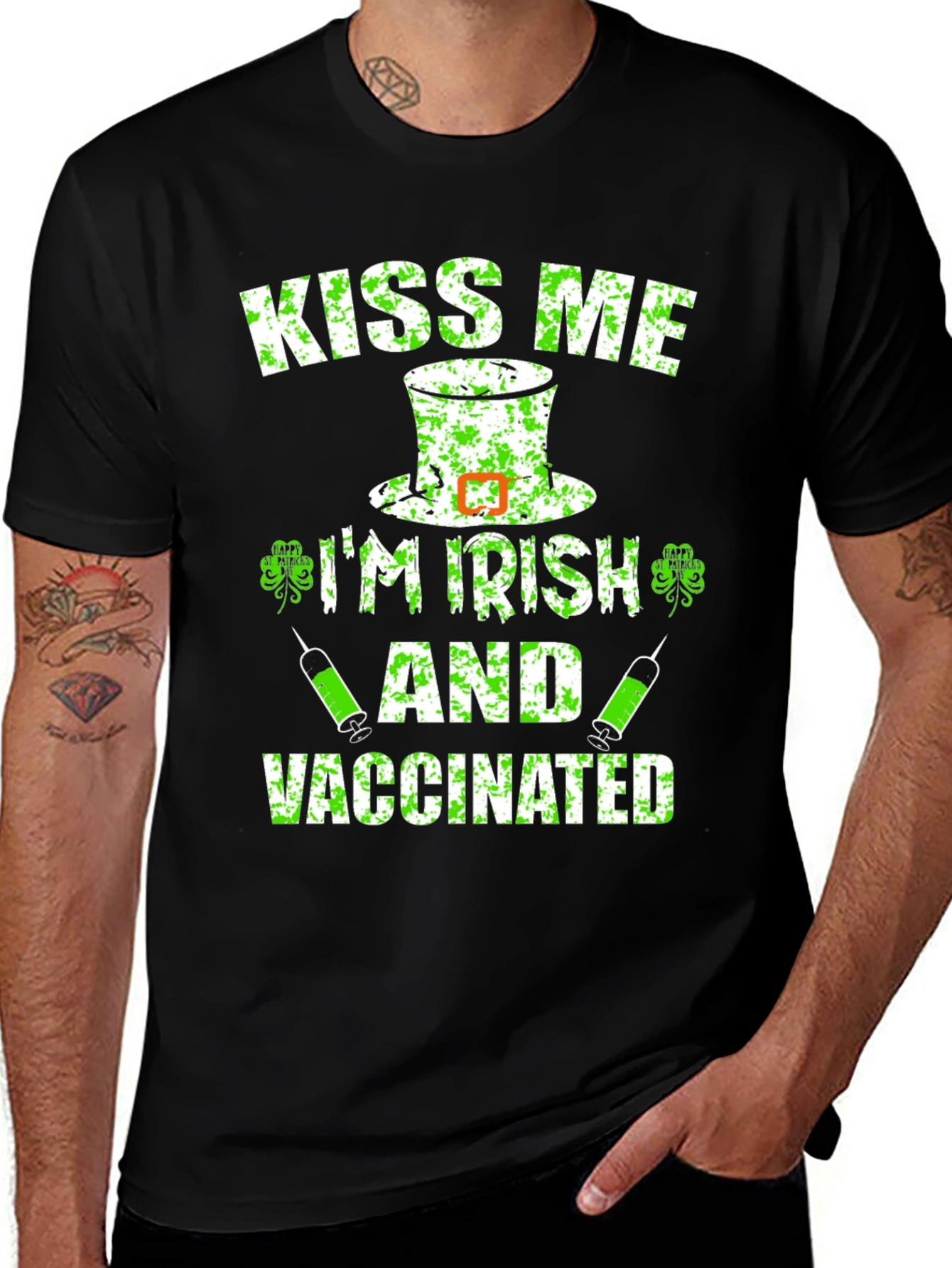 Kiss Me Im Irish and Vaccinated T-Shirt
