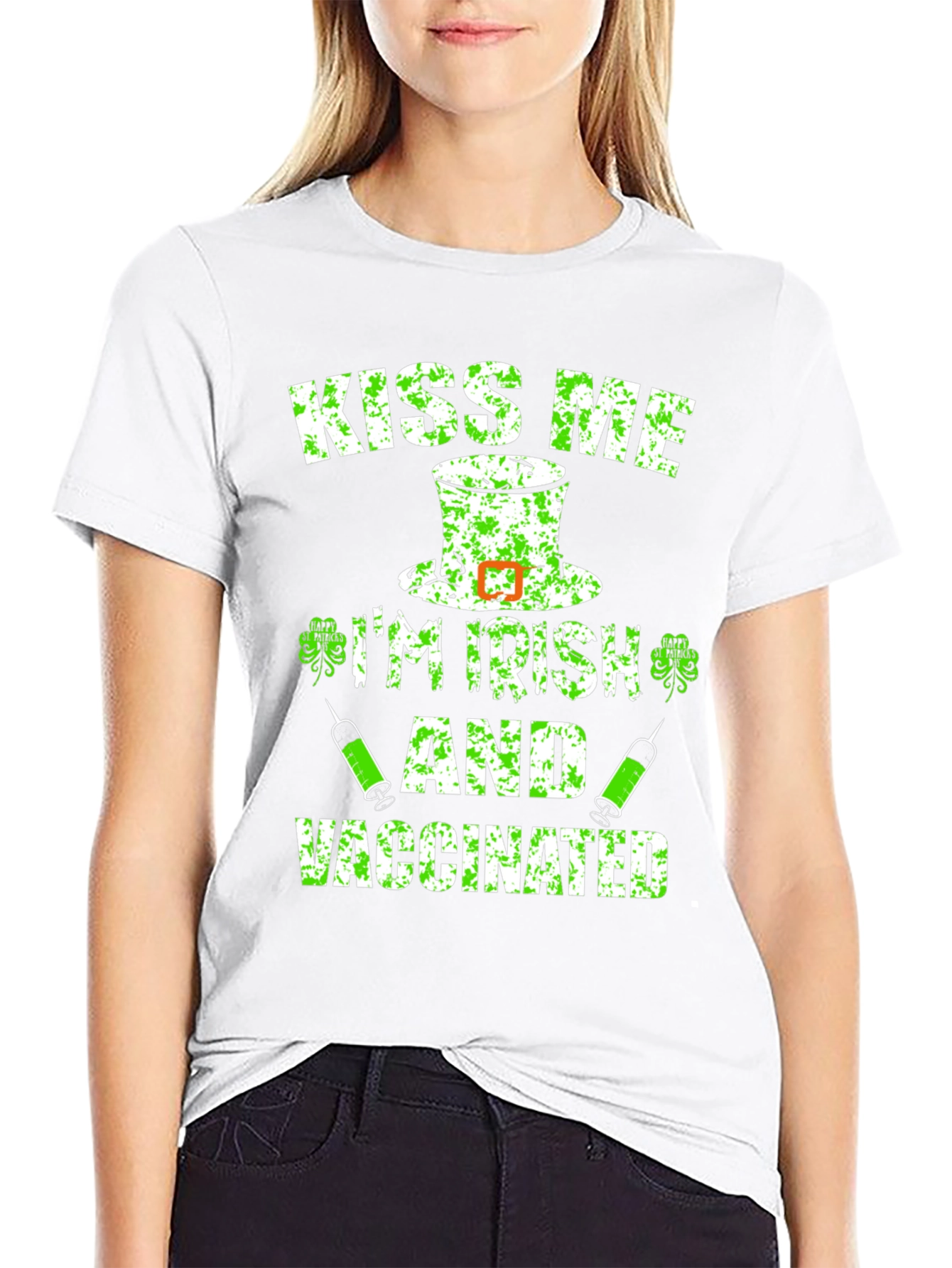 Kiss Me Im Irish and Vaccinated T-Shirt