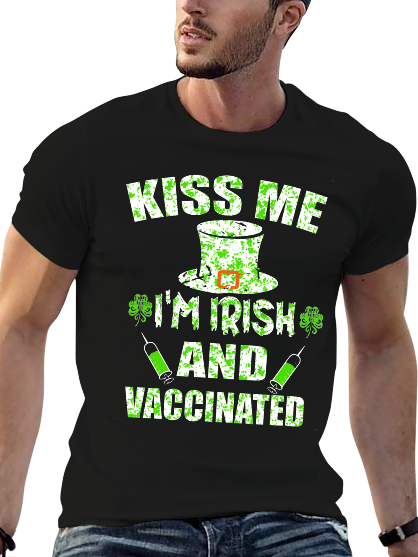 Kiss Me Im Irish and Vaccinated T-Shirt