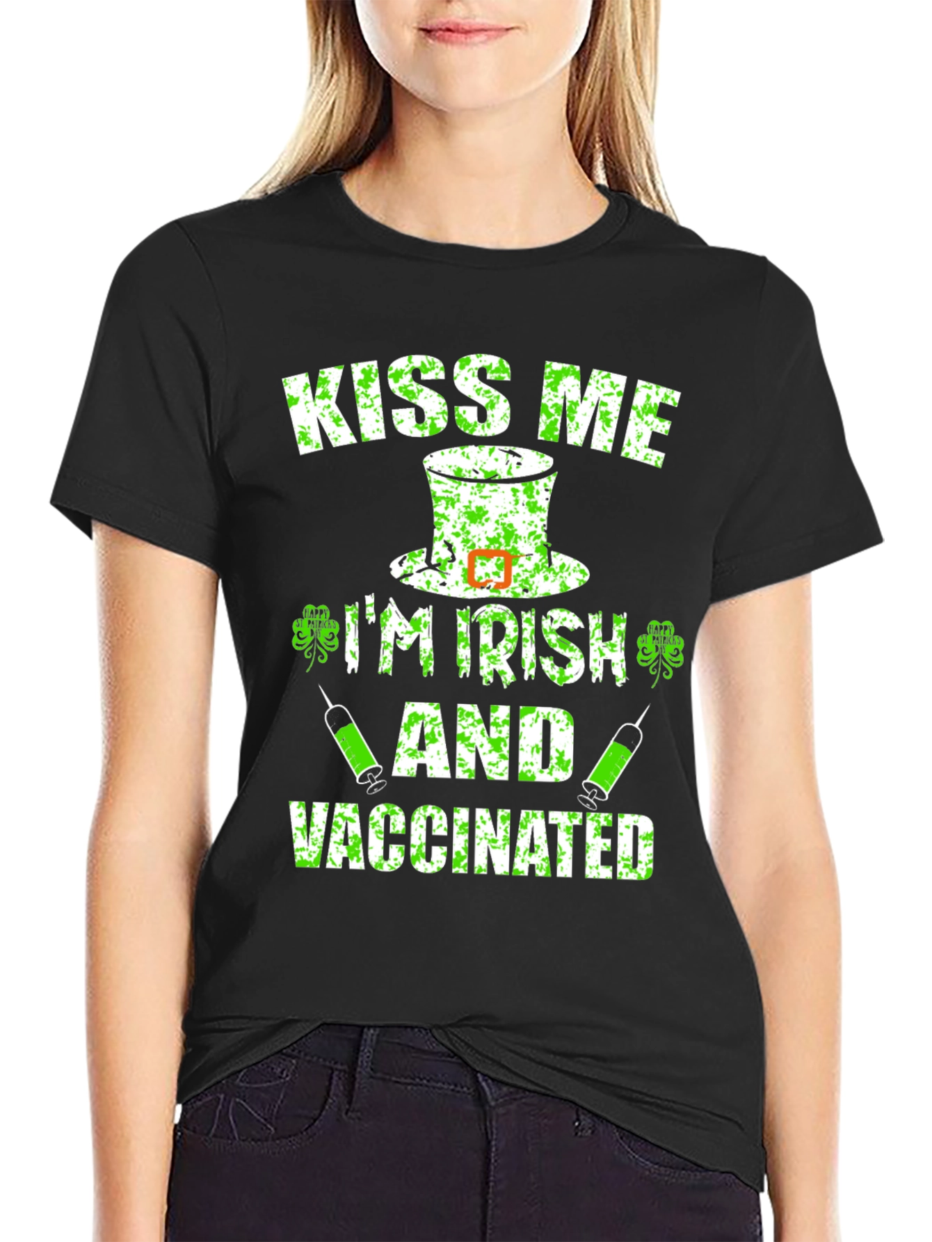Kiss Me Im Irish and Vaccinated T-Shirt