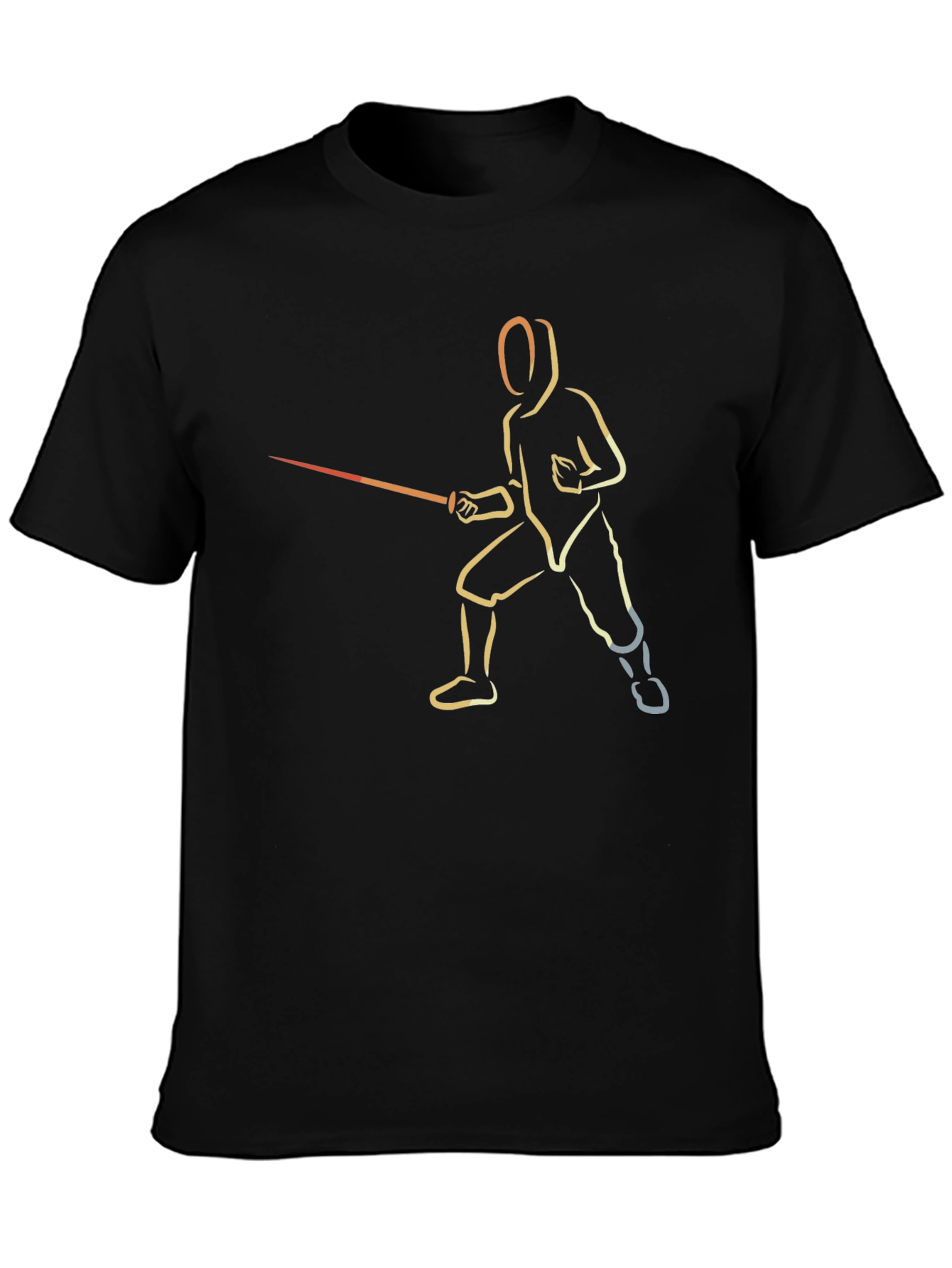 Fencing Silhouette T-Shirt - Black Graphic Tee