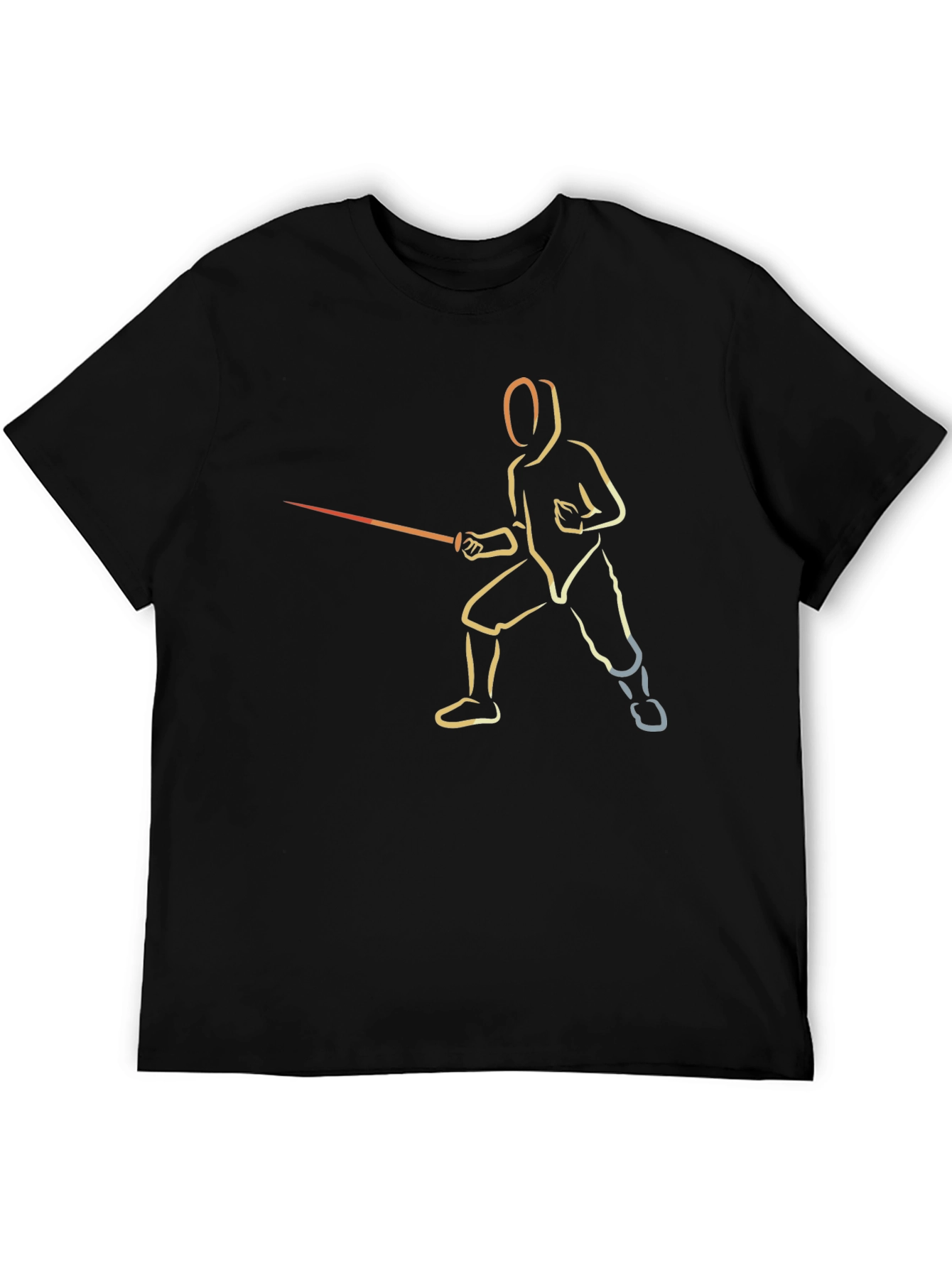 Fencing Silhouette T-Shirt - Black Graphic Tee