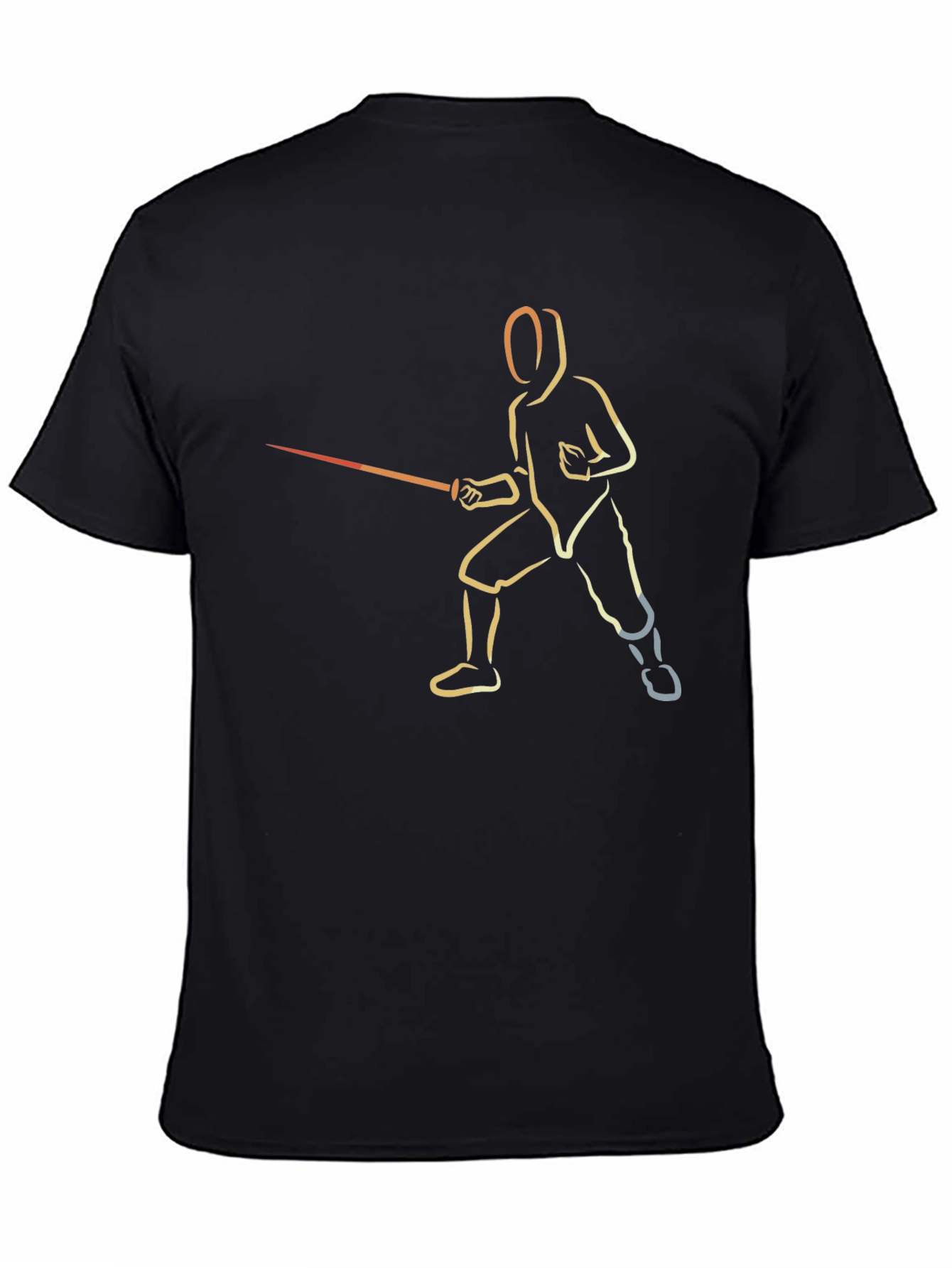 Fencing Silhouette T-Shirt - Black Graphic Tee