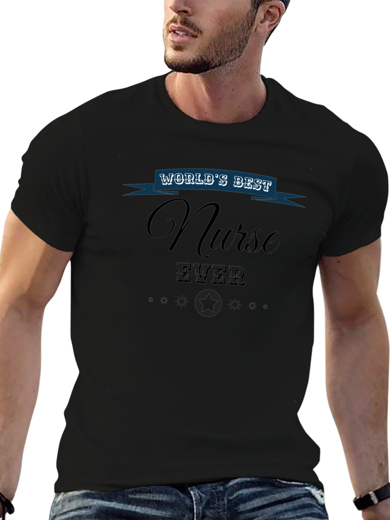 Worlds Best Nurse Ever Graphic Tee - Black