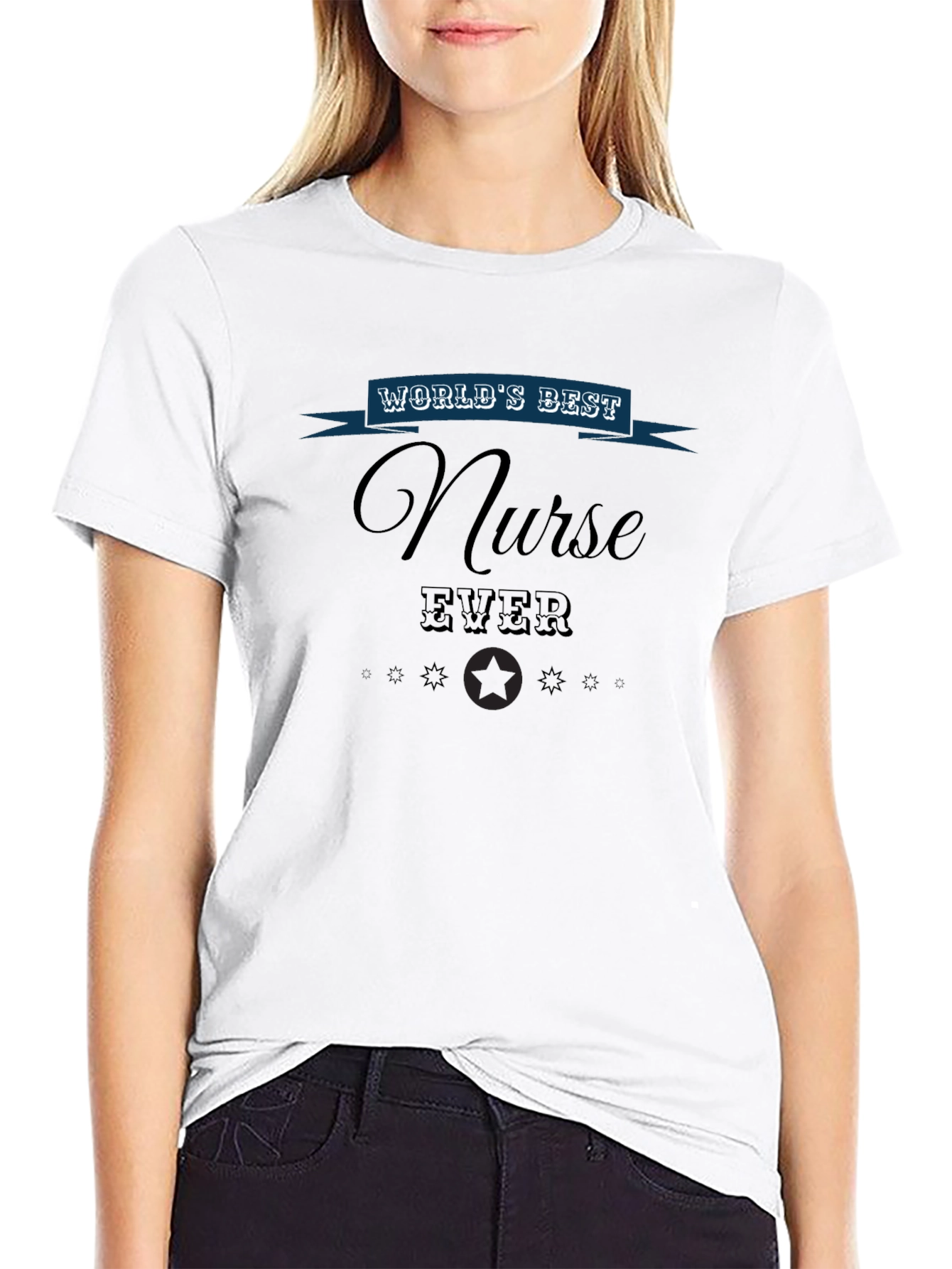 Worlds Best Nurse Ever Graphic Tee - Black