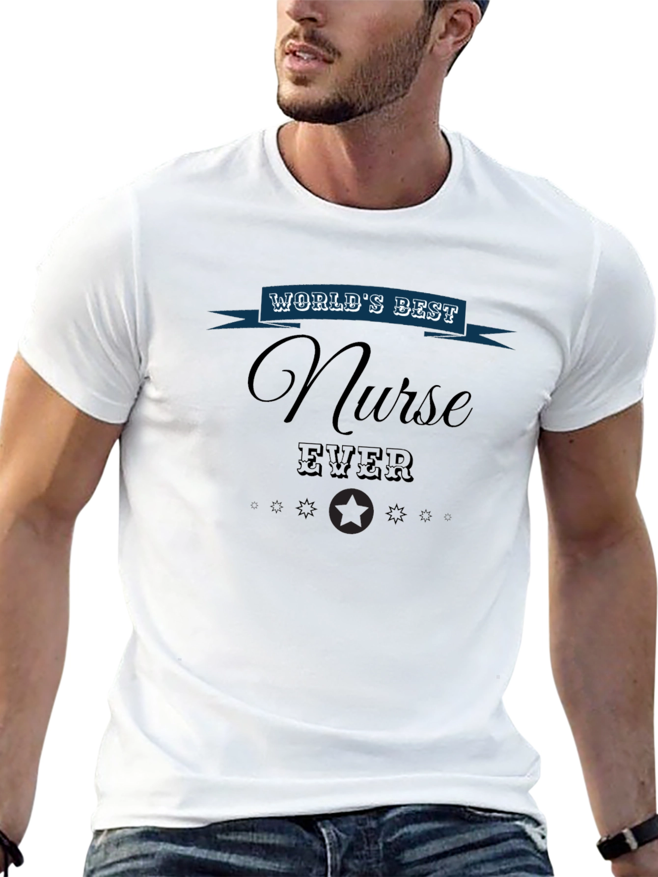 Worlds Best Nurse Ever Graphic Tee - Black