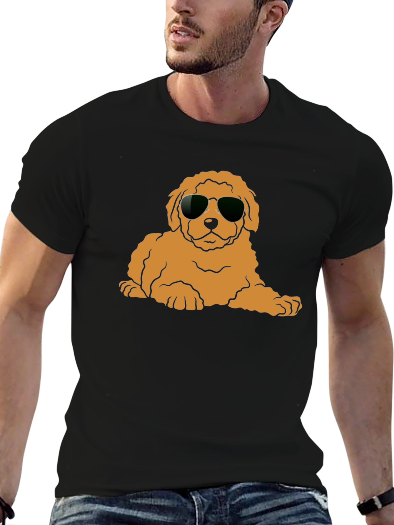 Cool Dog T-Shirt - Black Cotton Blend