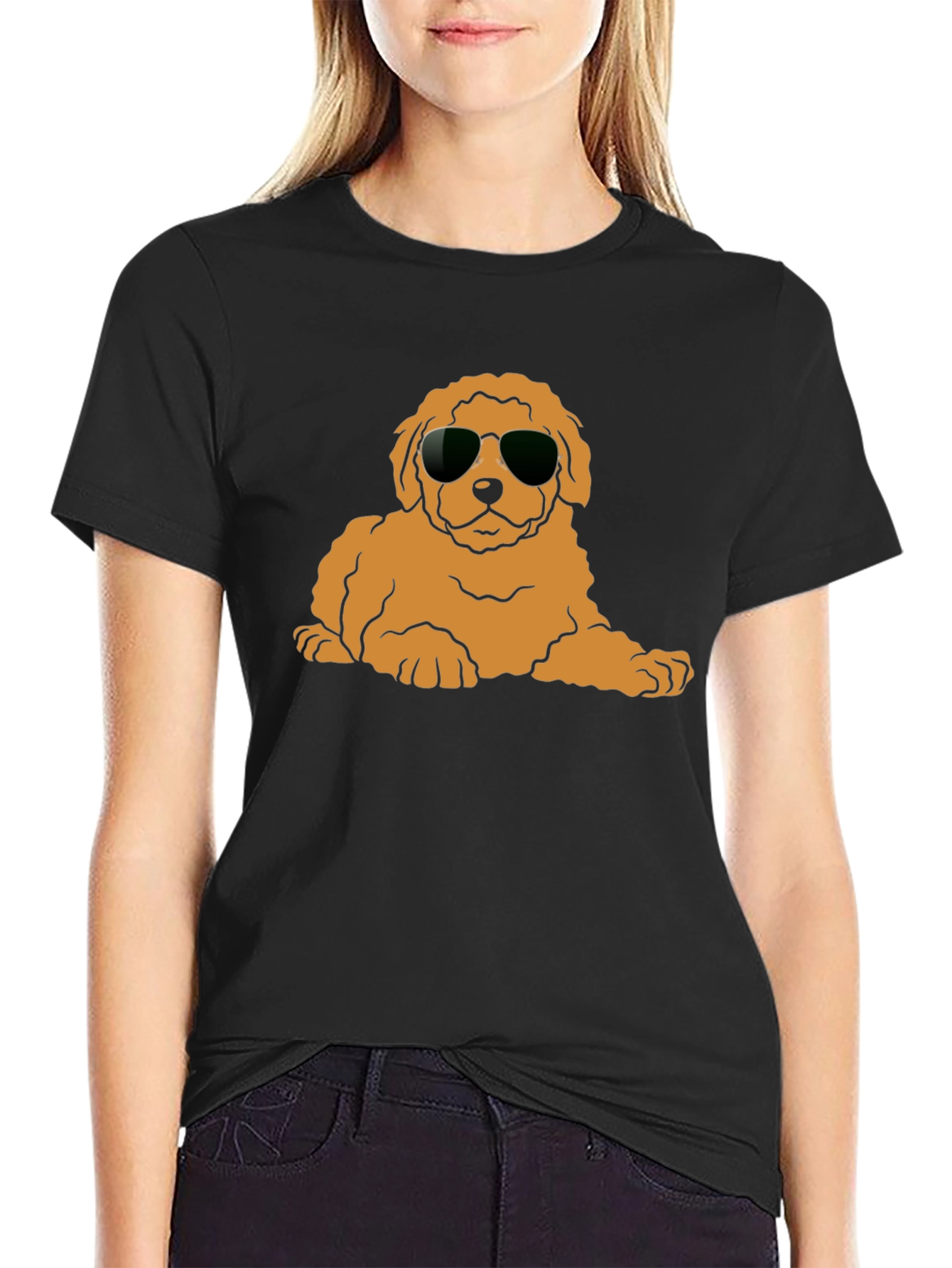 Cool Dog T-Shirt - Black Cotton Blend