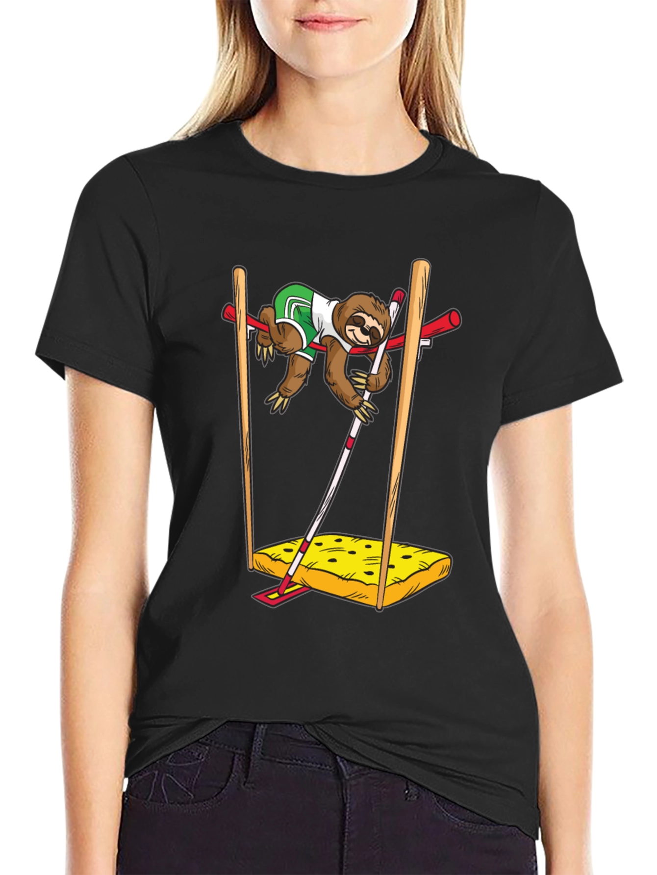 Sloth Pole Vault T-Shirt - Funny Sport Tee