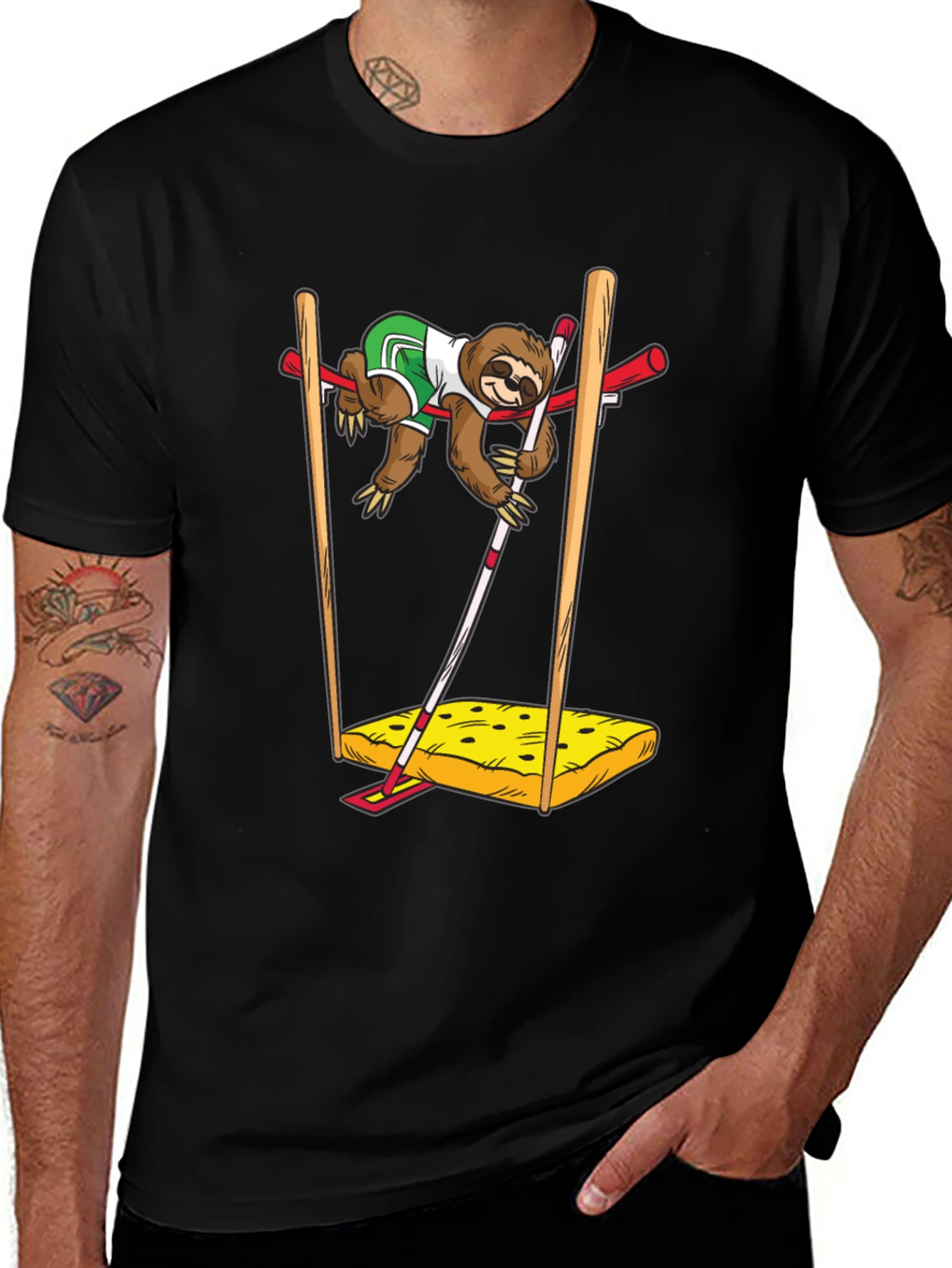 Sloth Pole Vault T-Shirt - Funny Sport Tee