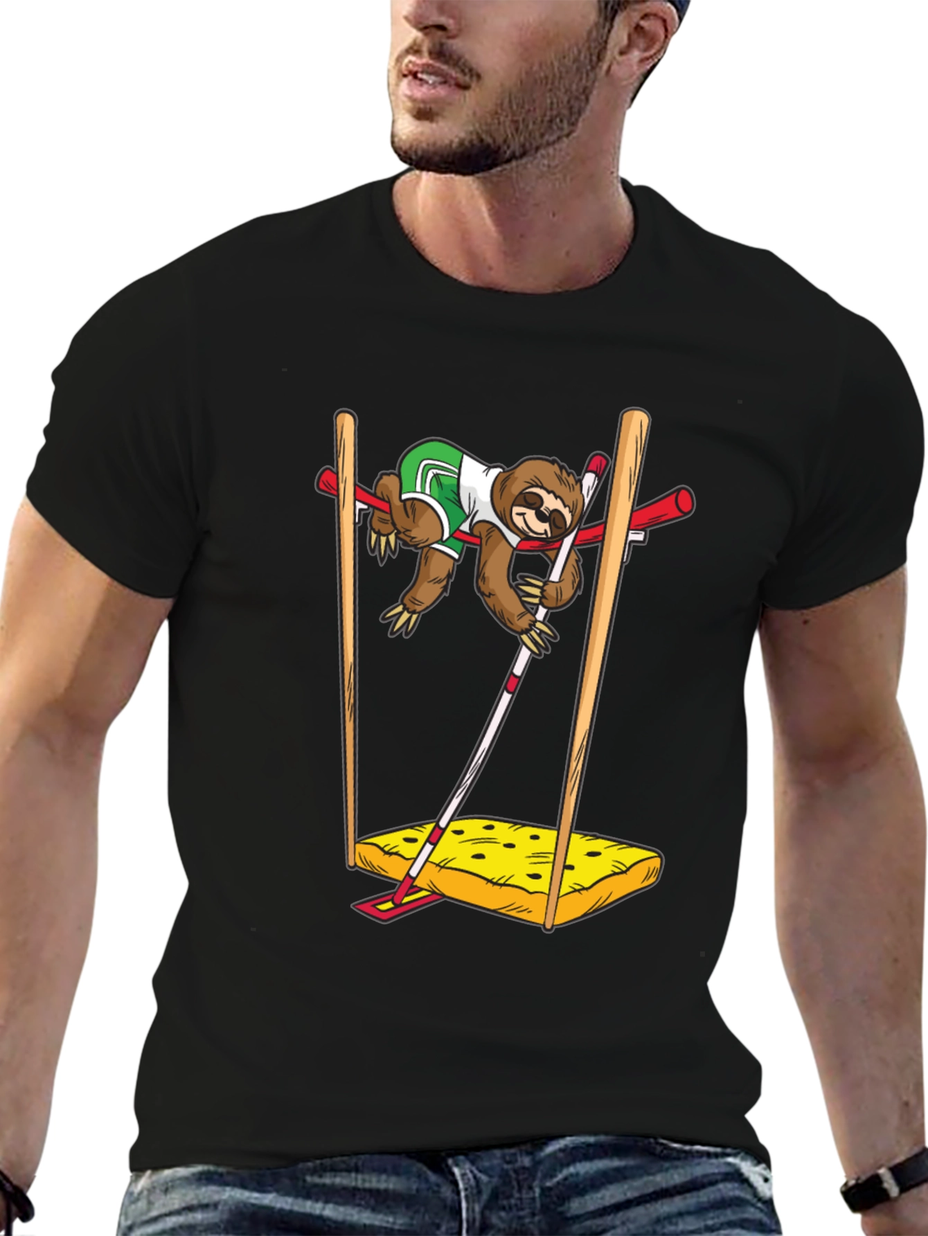 Sloth Pole Vault T-Shirt - Funny Sport Tee