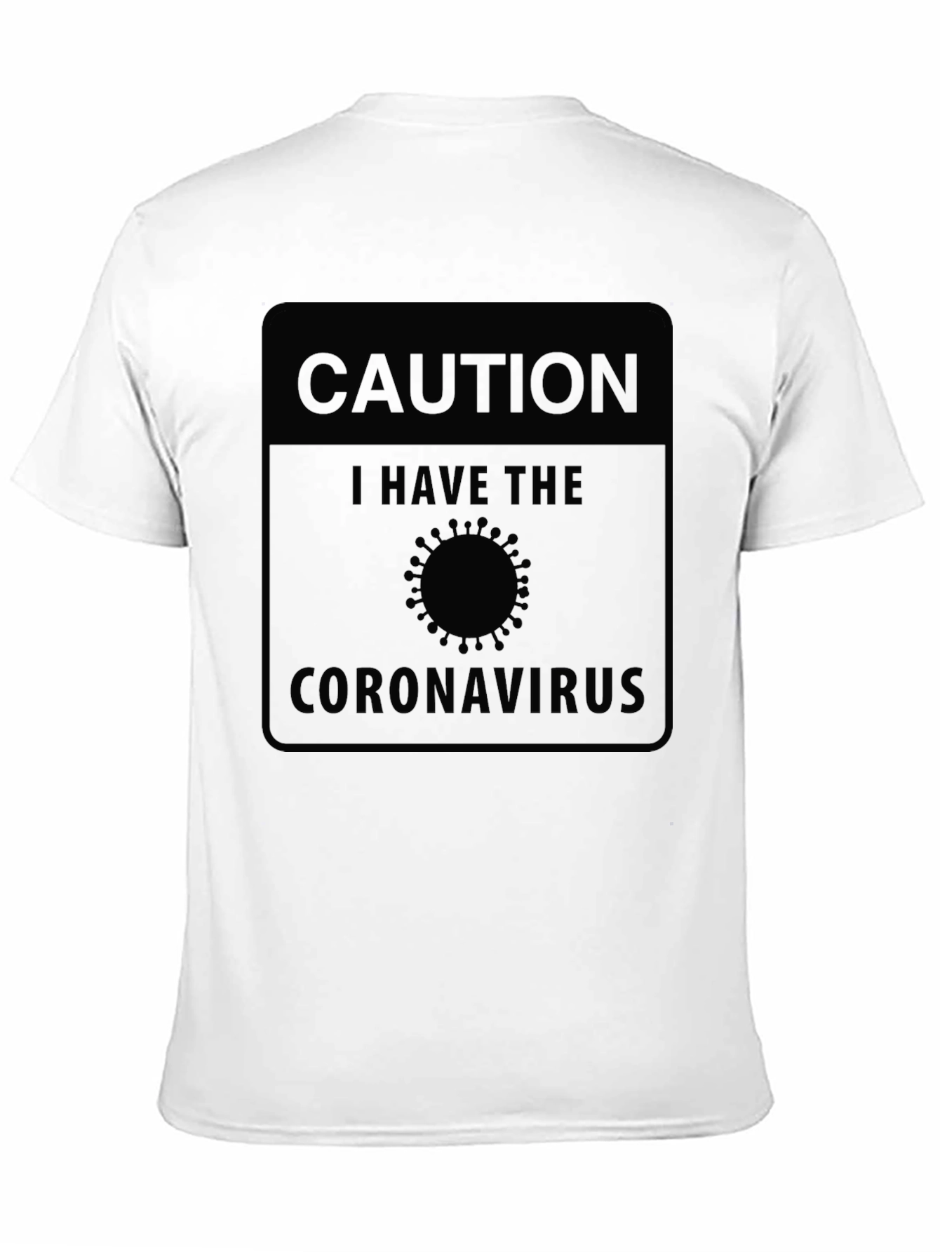 Caution Coronavirus Black Graphic T-Shirt