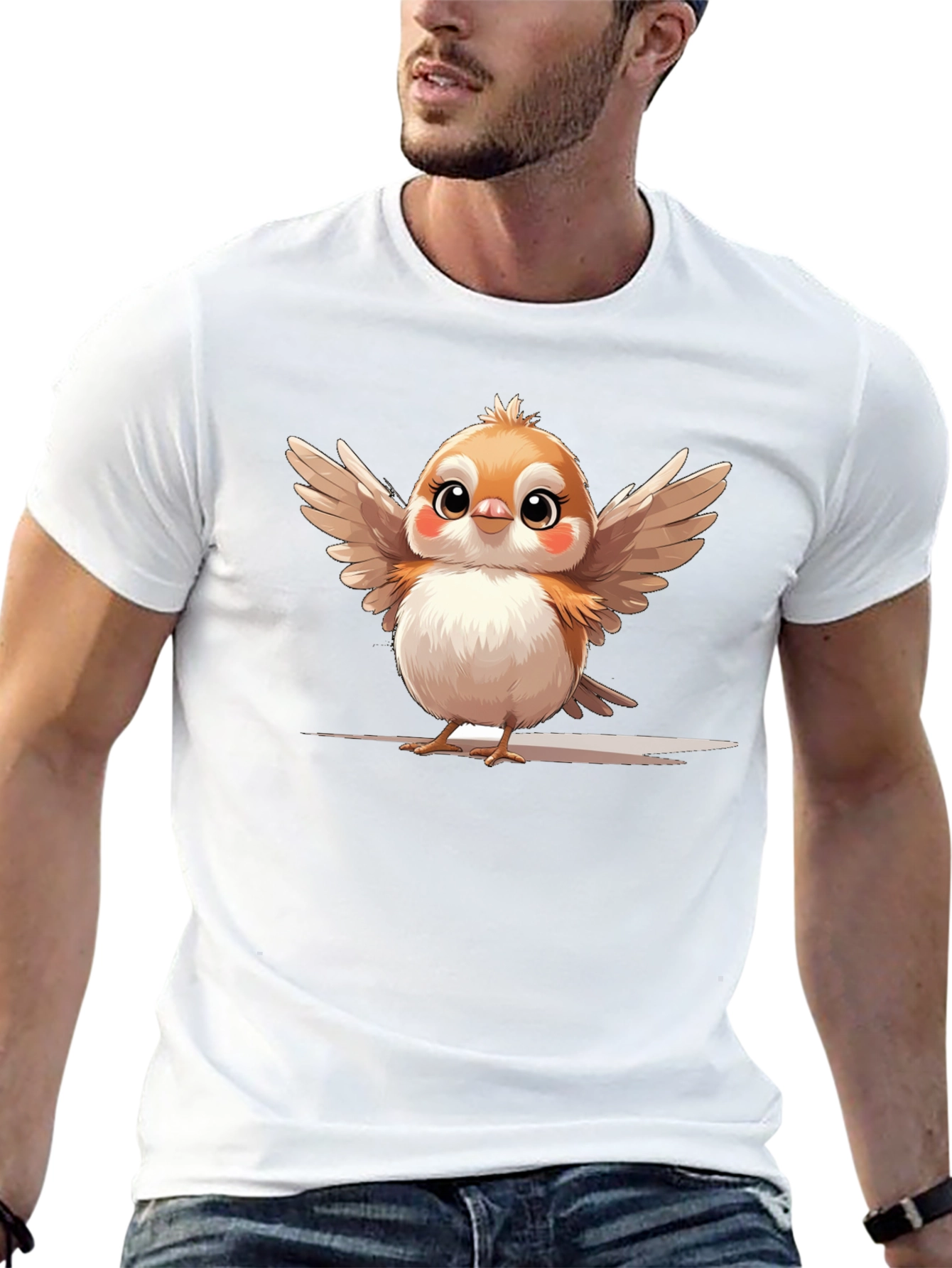 Cute Bird Graphic Tee - Casual Comfort