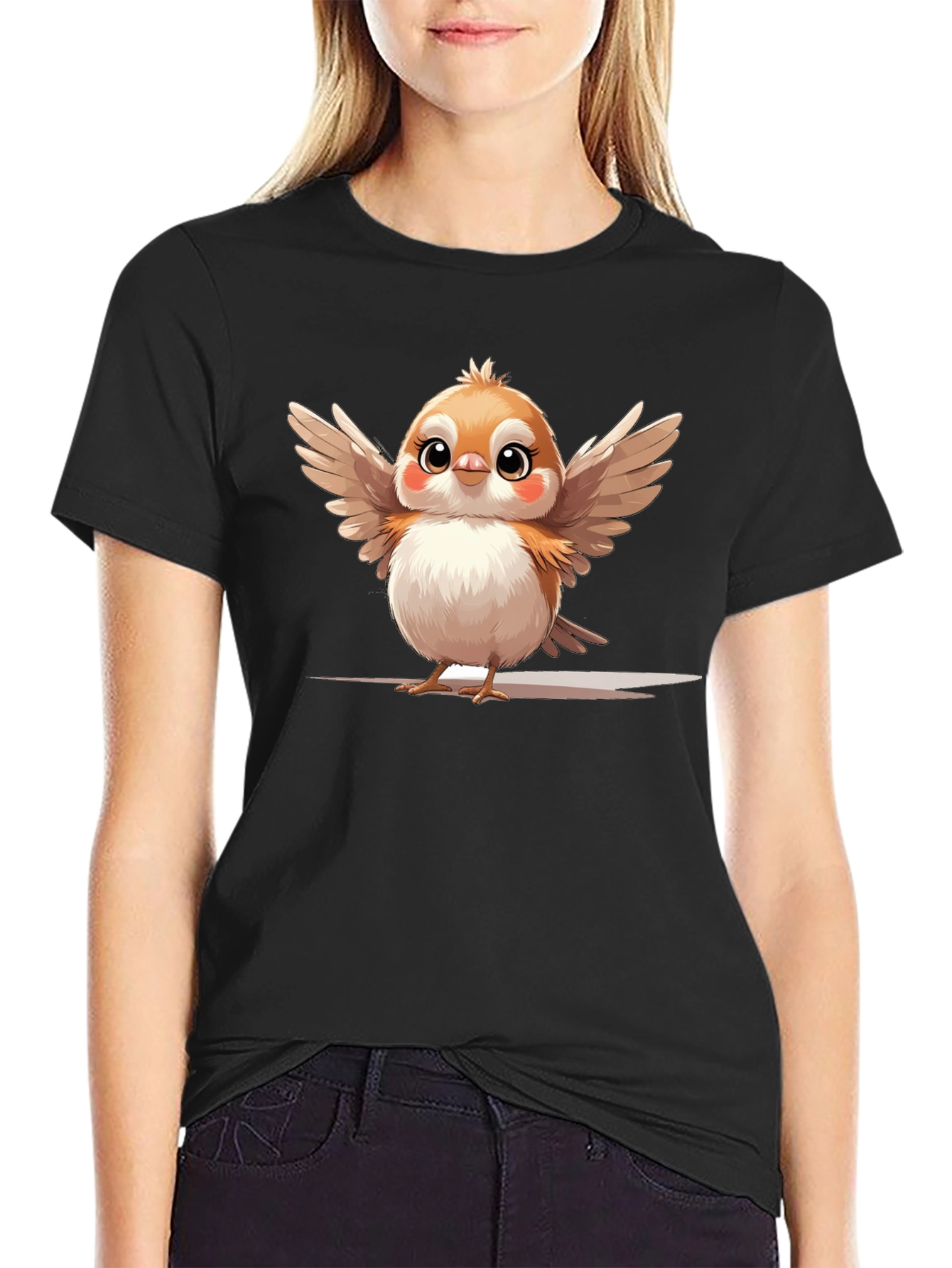 Cute Bird Graphic Tee - Casual Comfort