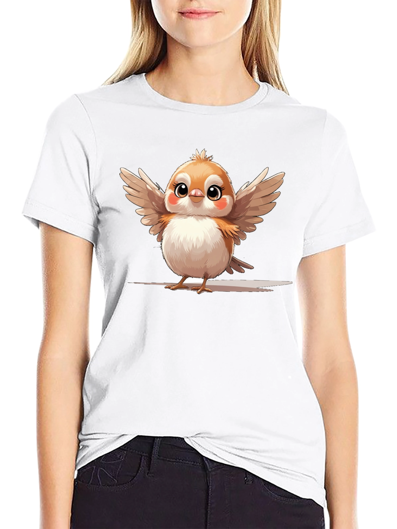 Cute Bird Graphic Tee - Casual Comfort