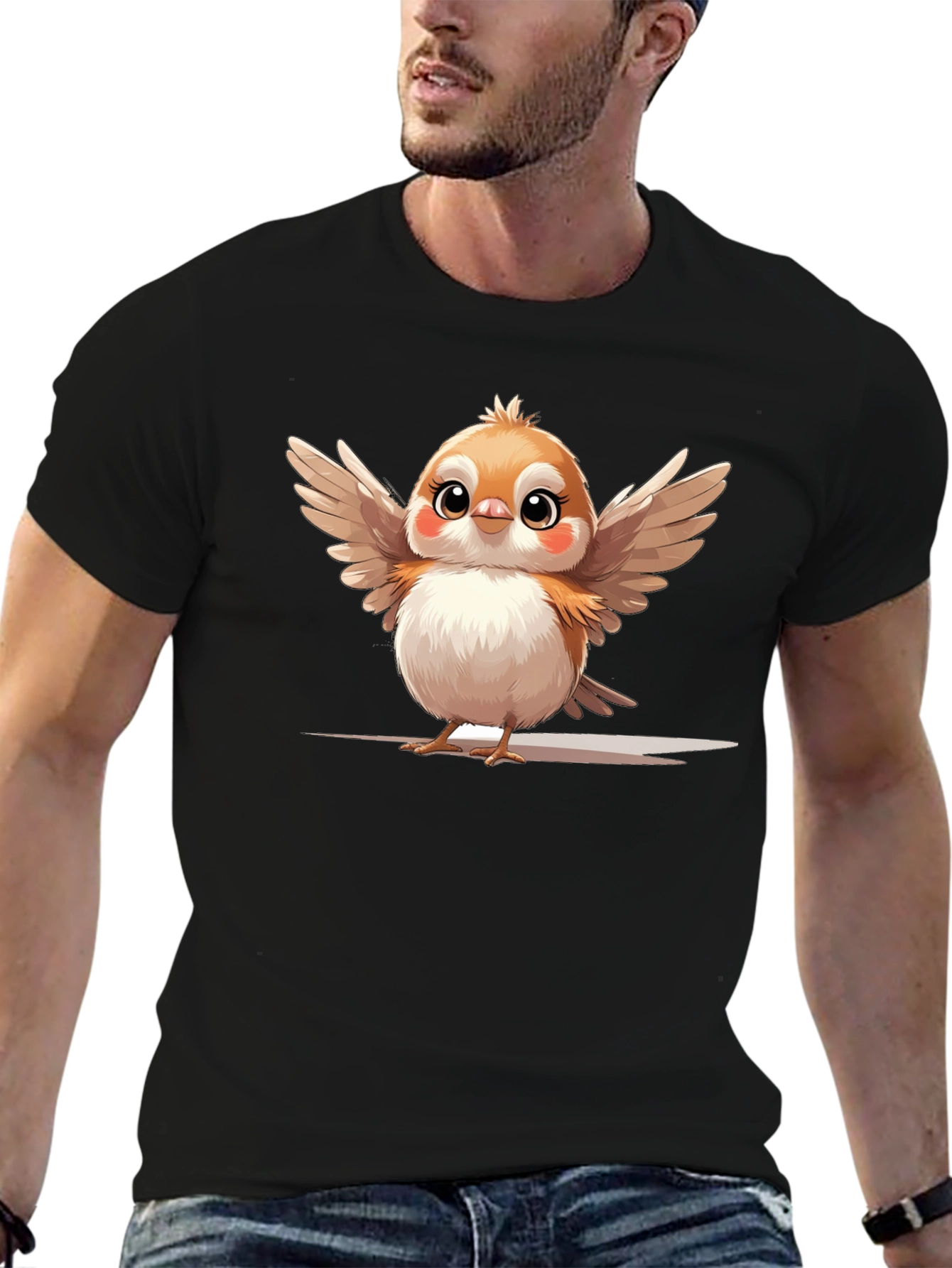 Cute Bird Graphic Tee - Casual Comfort