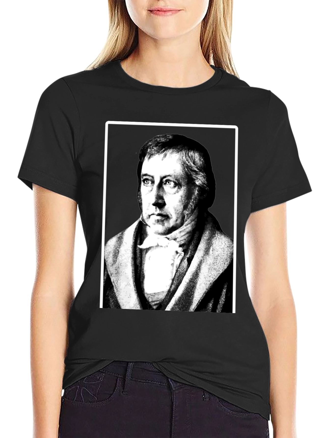 Hegel Portrait T-Shirt - Black Graphic Tee