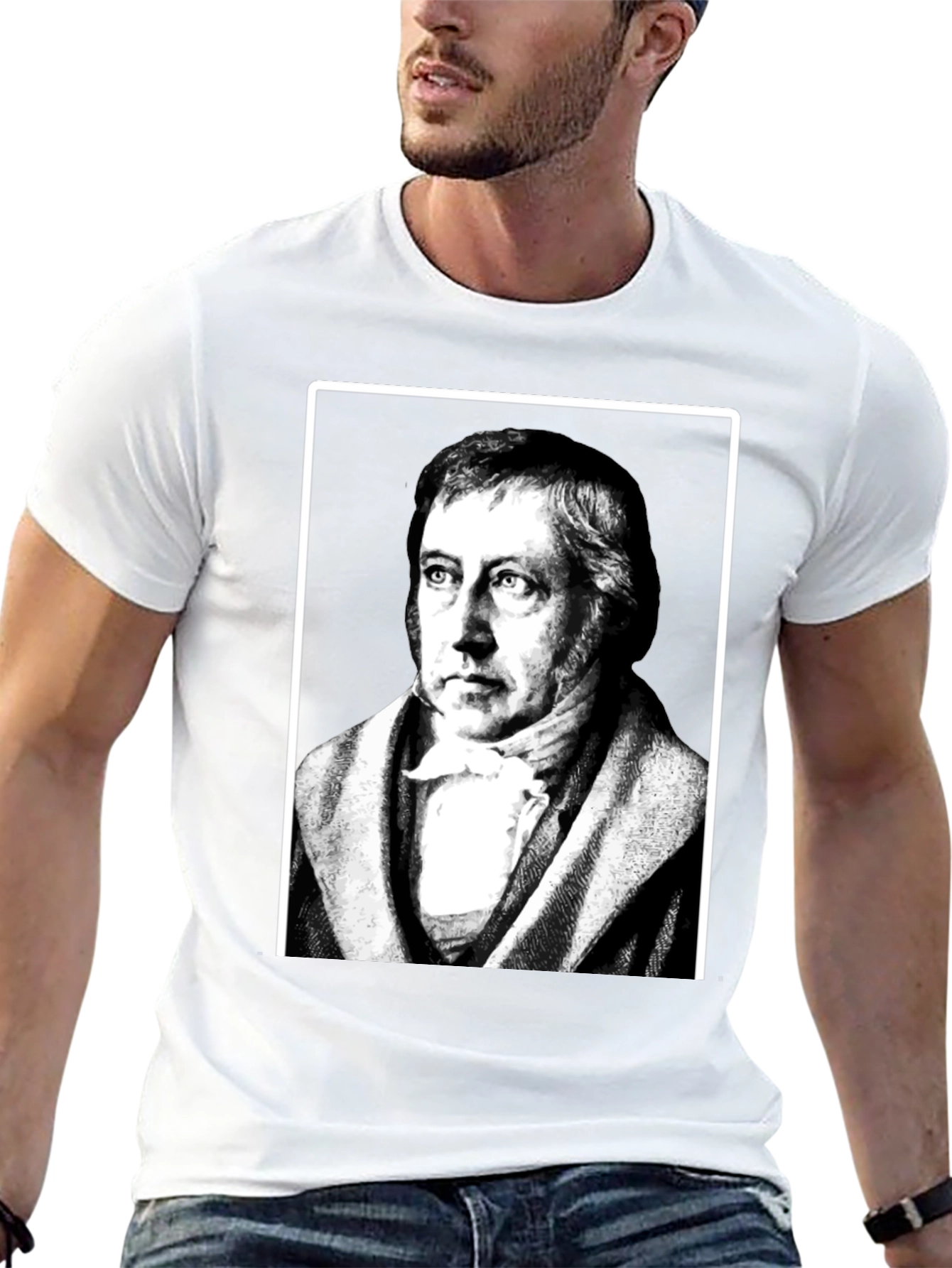 Hegel Portrait T-Shirt - Black Graphic Tee