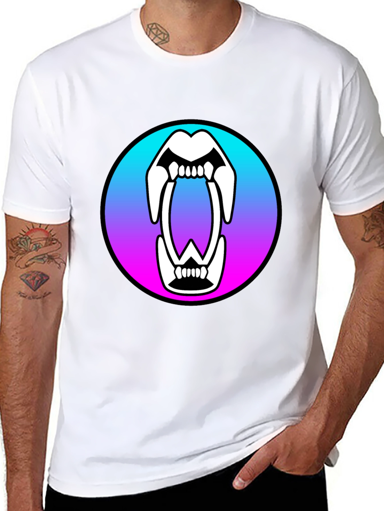 Monster Mouth Graphic T-Shirt - Black