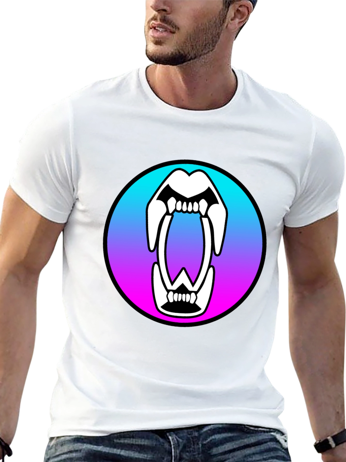 Monster Mouth Graphic T-Shirt - Black