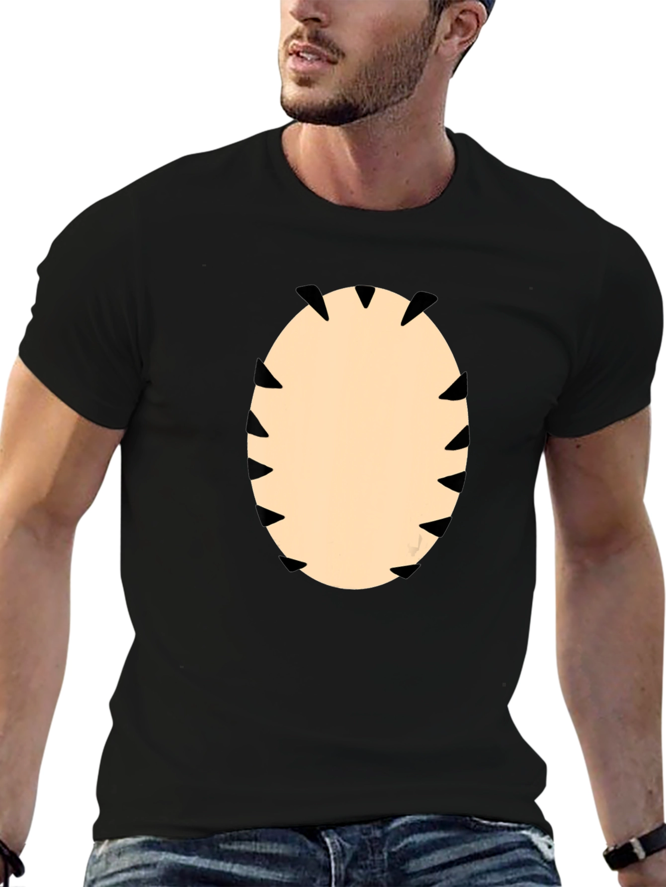 Funny Monster Mouth Graphic T-Shirt - Black Tee