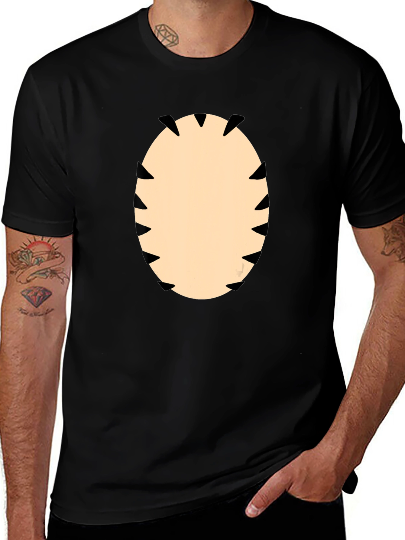 Funny Monster Mouth Graphic T-Shirt - Black Tee