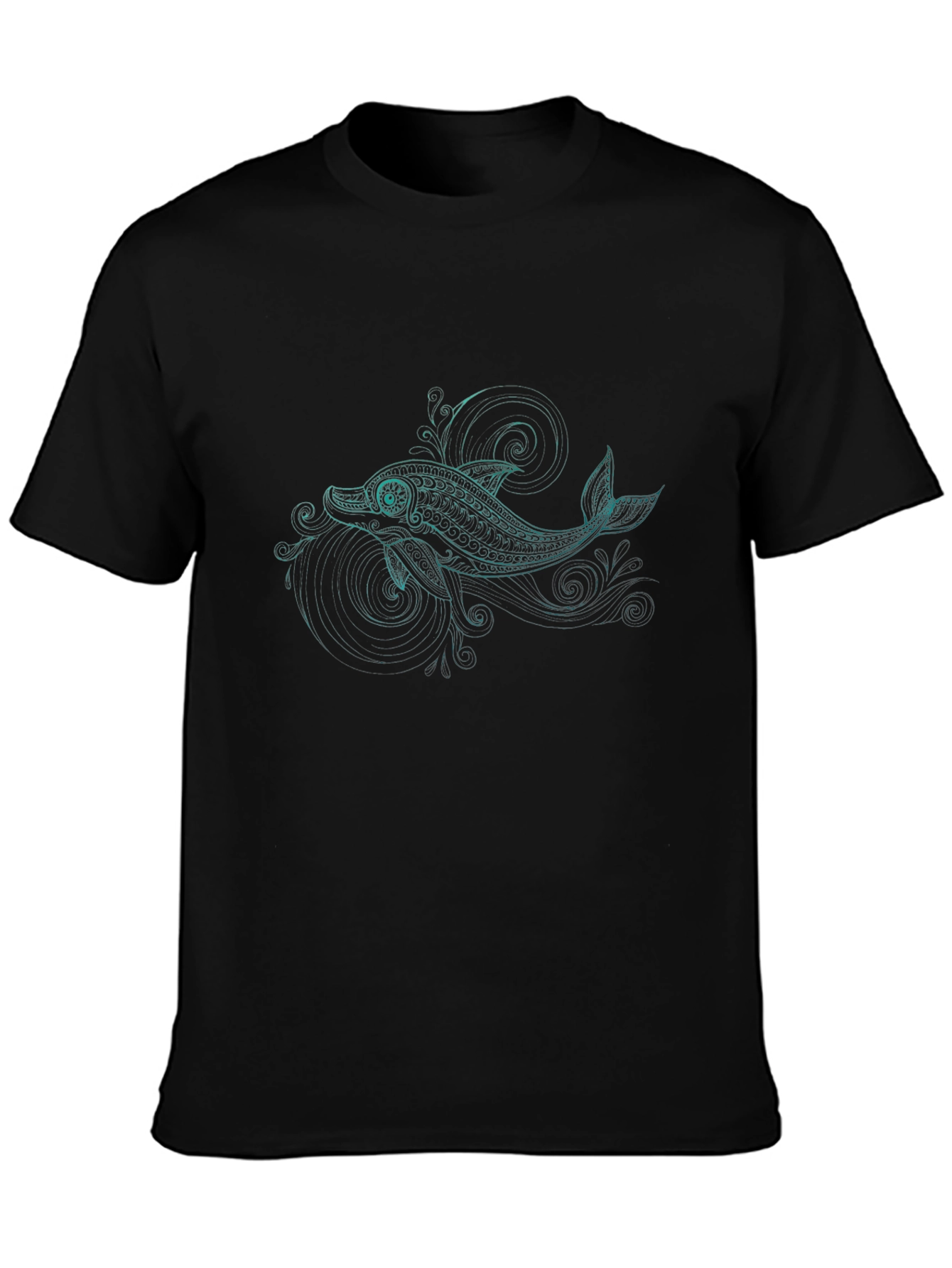 Dolphin Graphic Black T-Shirt - Stylish Casual Comfort