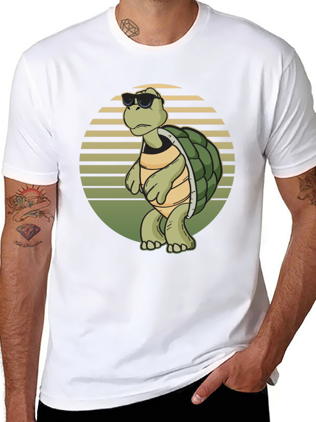 Cool Turtle Graphic Tee - Black Cotton Shirt