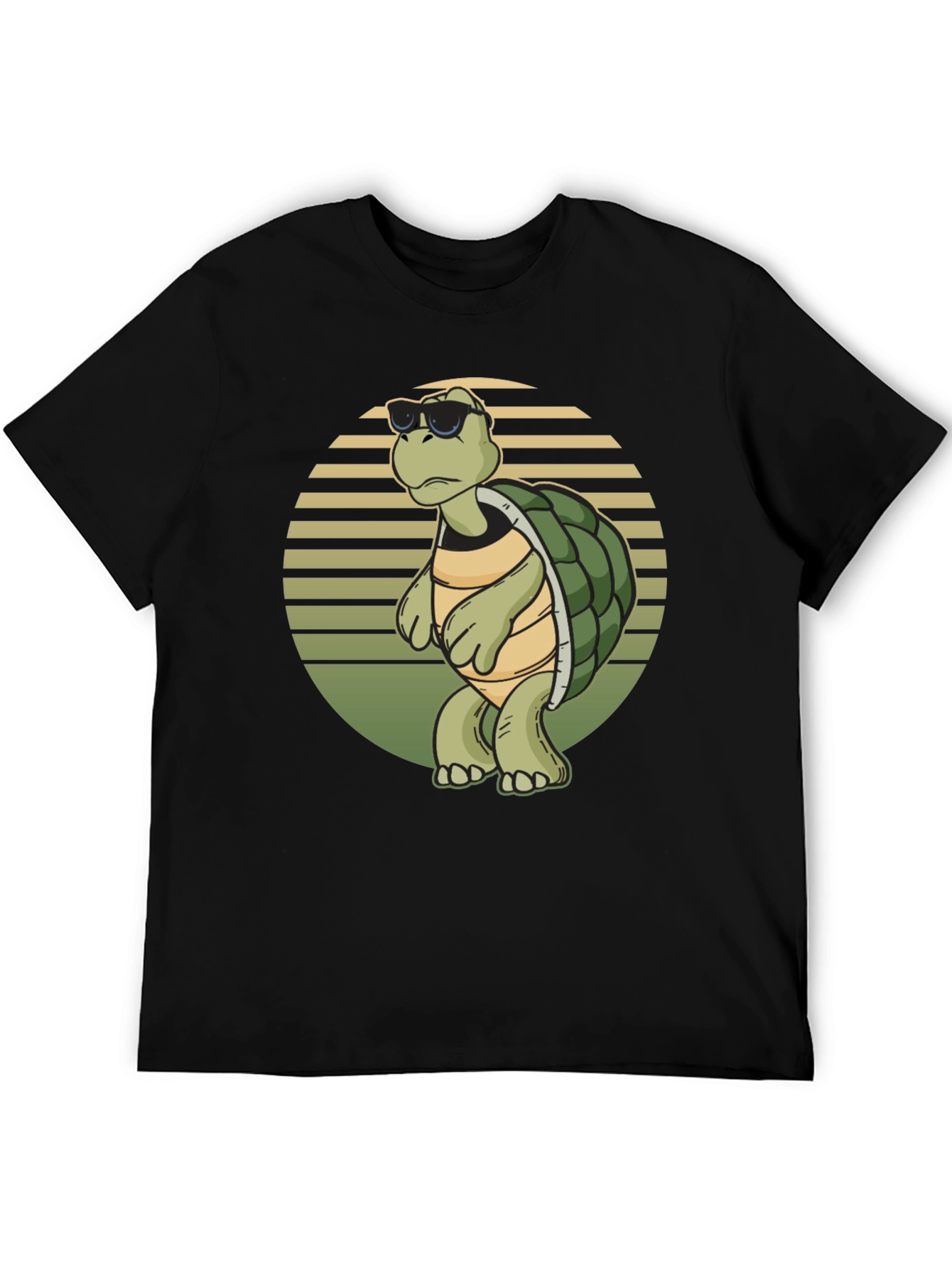 Cool Turtle Graphic Tee - Black Cotton Shirt