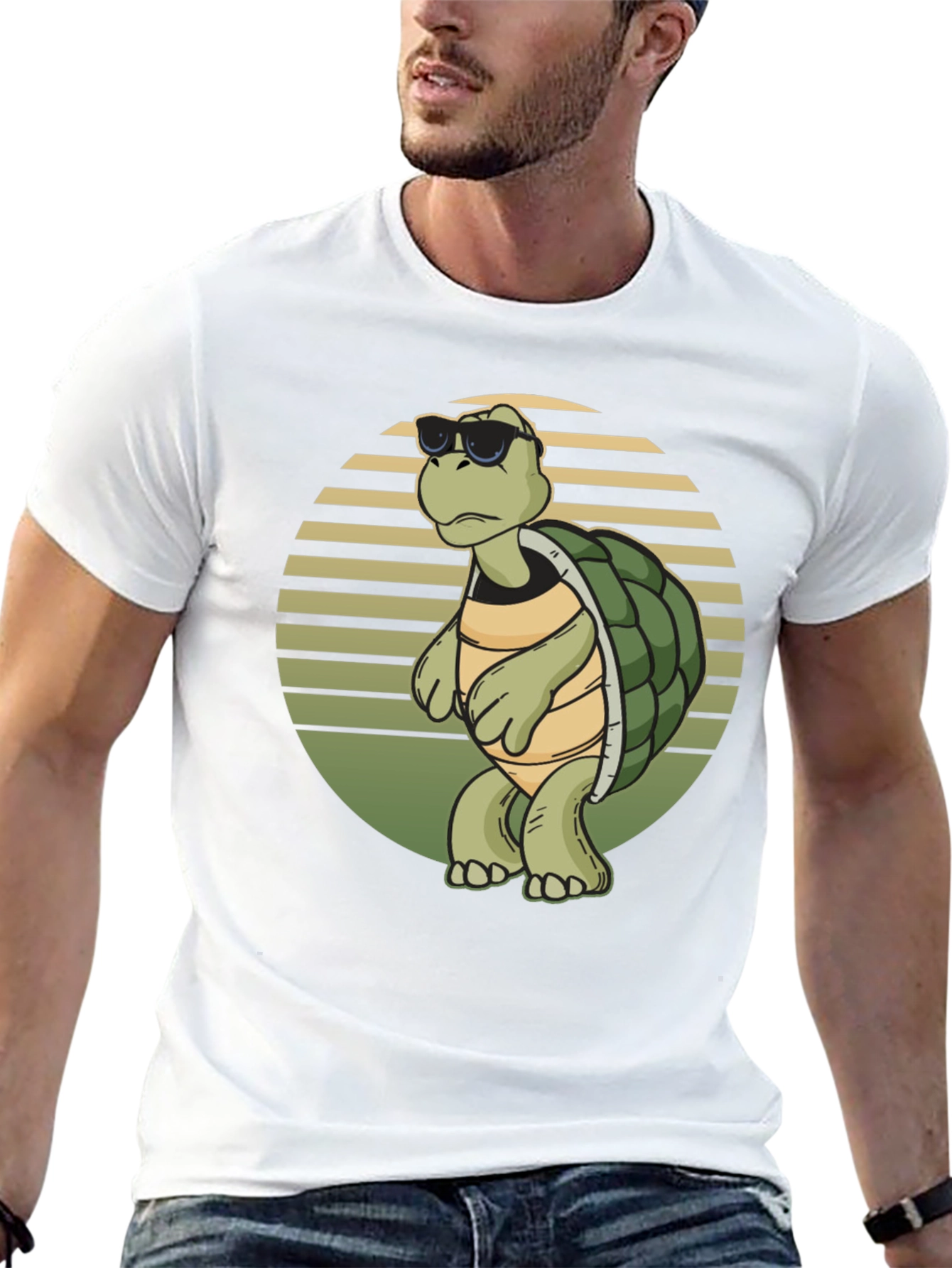 Cool Turtle Graphic Tee - Black Cotton Shirt