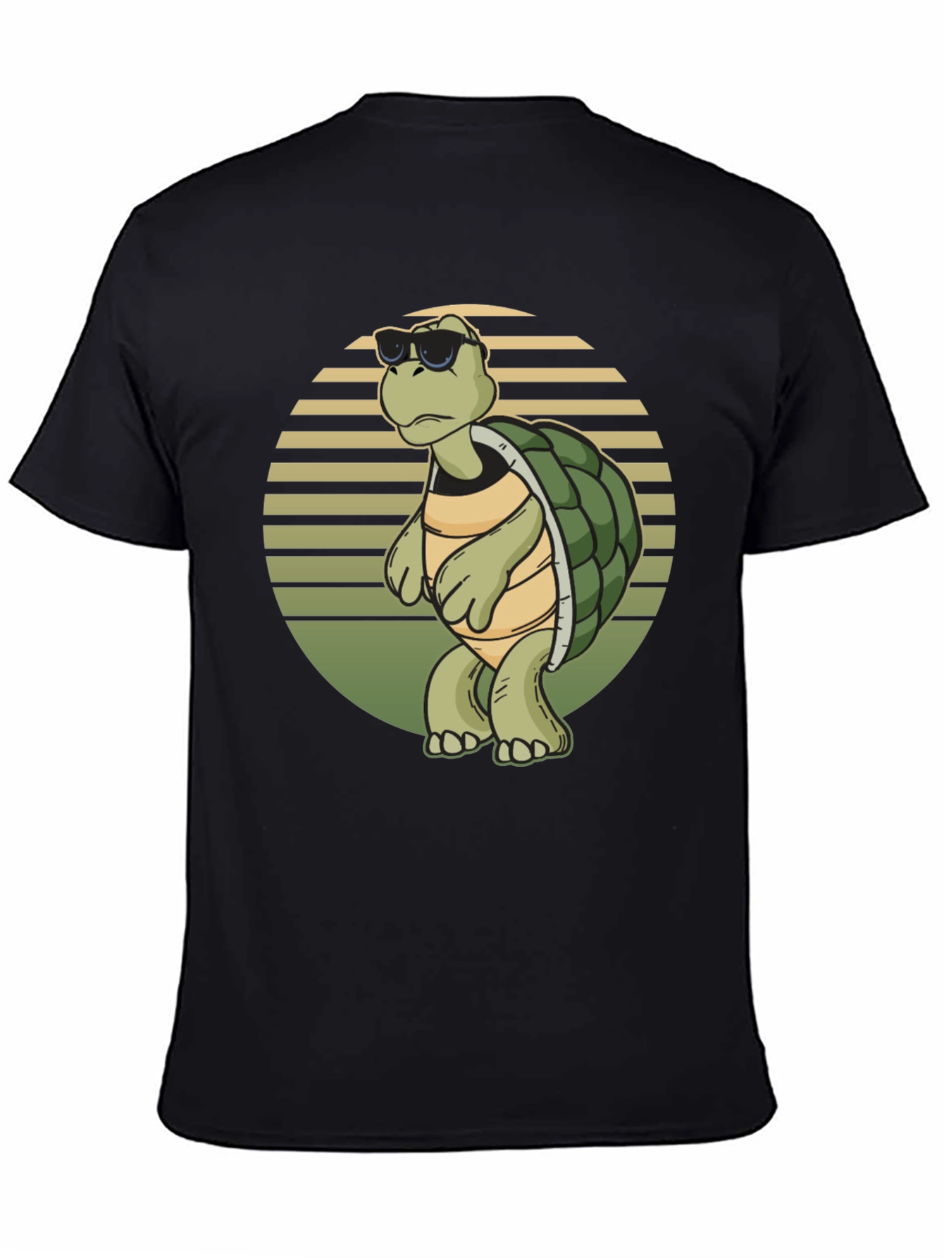 Cool Turtle Graphic Tee - Black Cotton Shirt