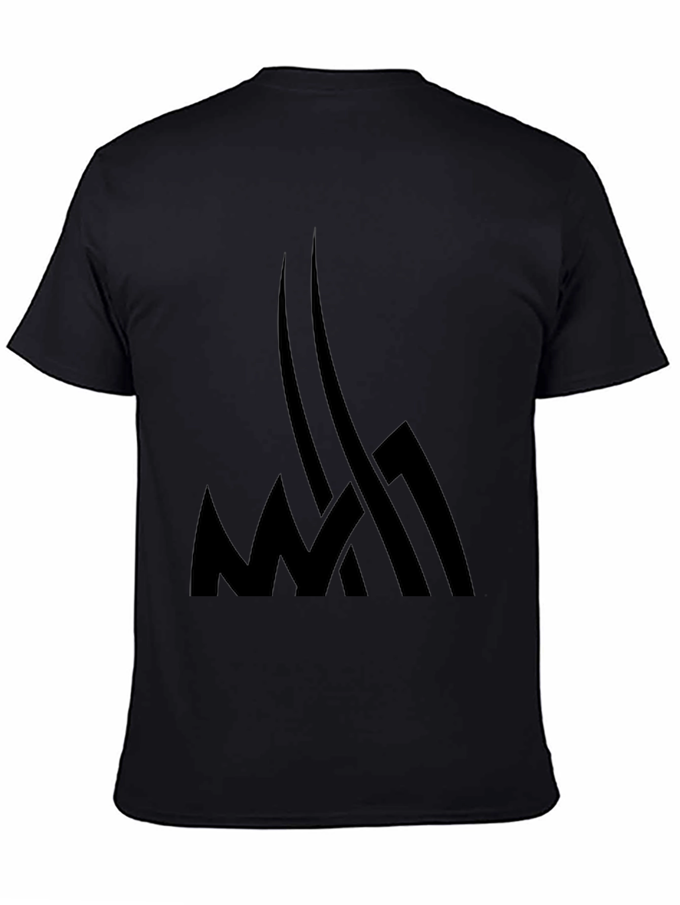Mens Black Graphic Tee - Abstract Design