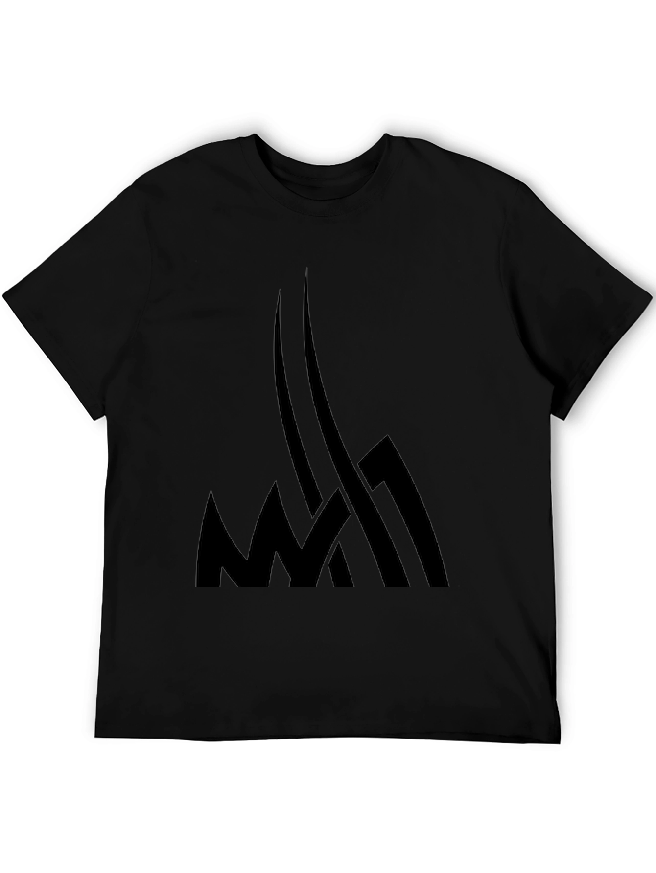 Mens Black Graphic Tee - Abstract Design