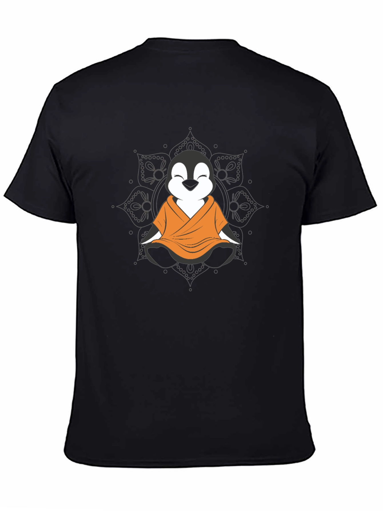 Zen Penguin T-Shirt - Meditating Monk Design