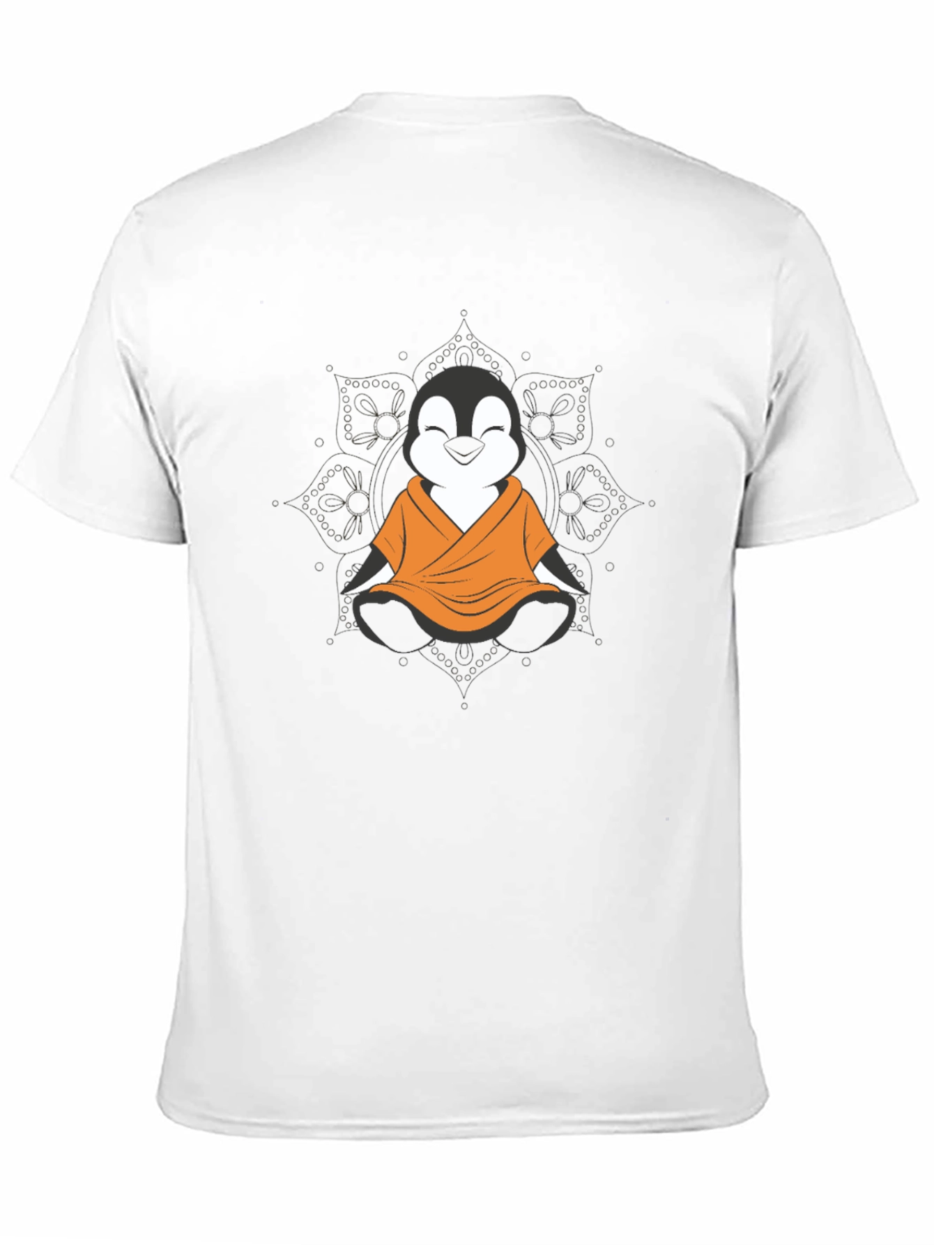 Zen Penguin T-Shirt - Meditating Monk Design