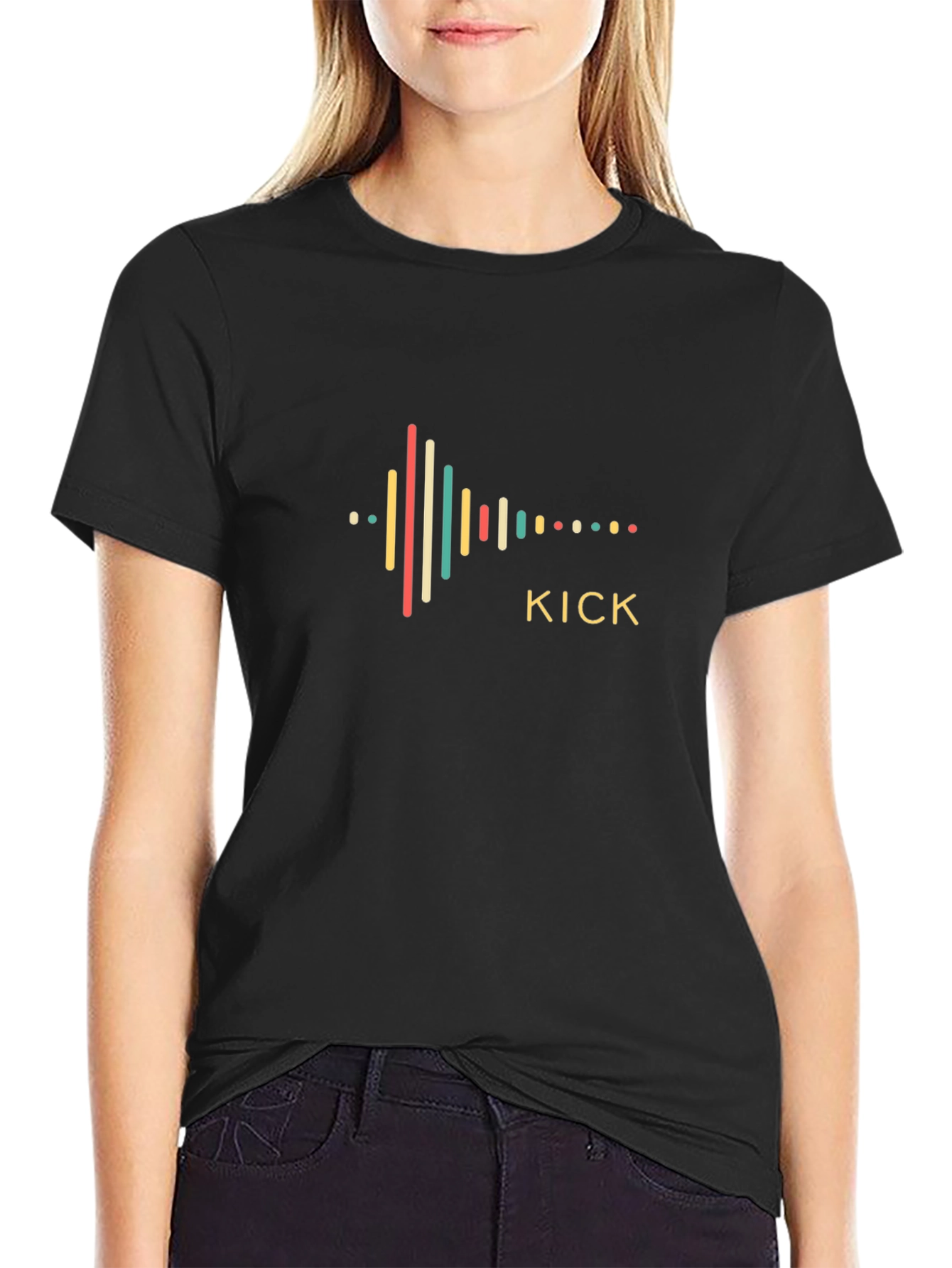 Kick Graphic Print Black T-Shirt