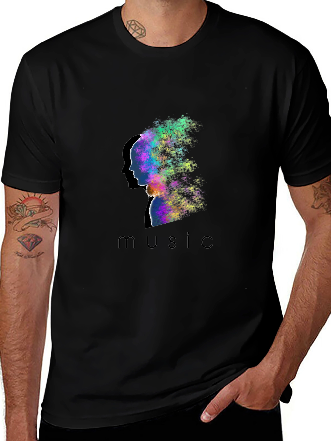 Music Silhouette Graphic T-Shirt - Artistic Design