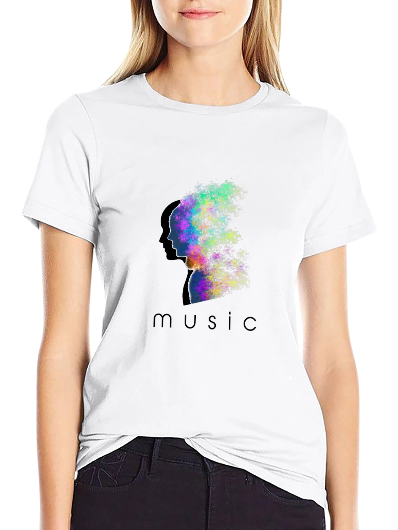 Music Silhouette Graphic T-Shirt - Artistic Design