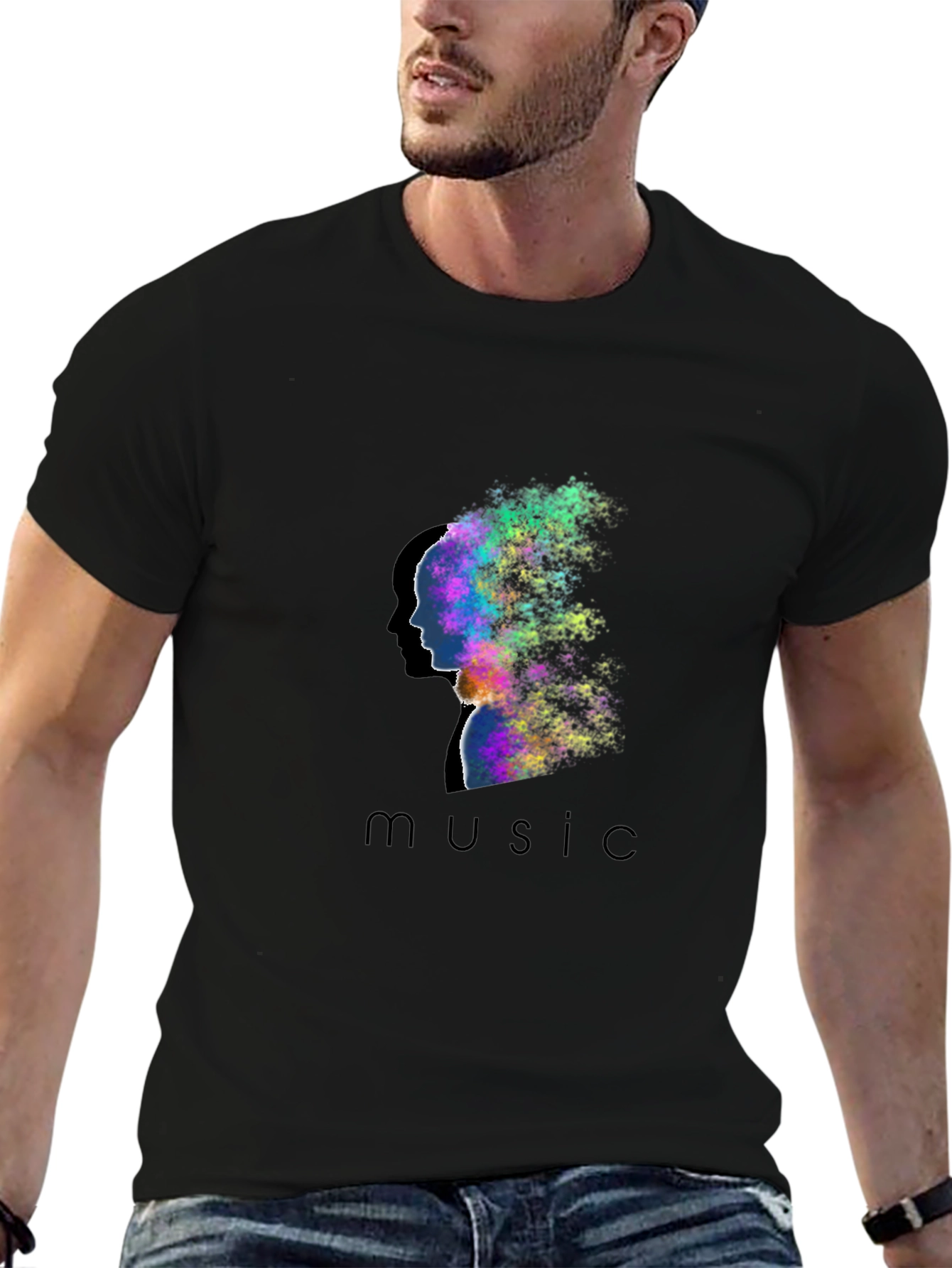 Music Silhouette Graphic T-Shirt - Artistic Design